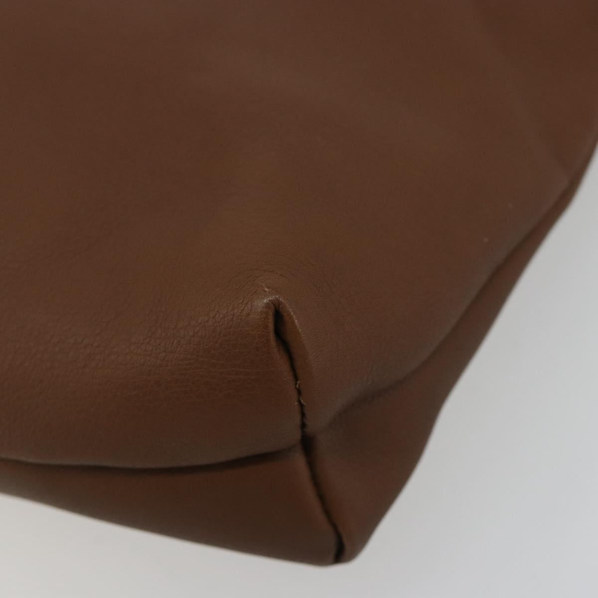 LOEWE Shoulder Bag Leather Brown Auth gh2112