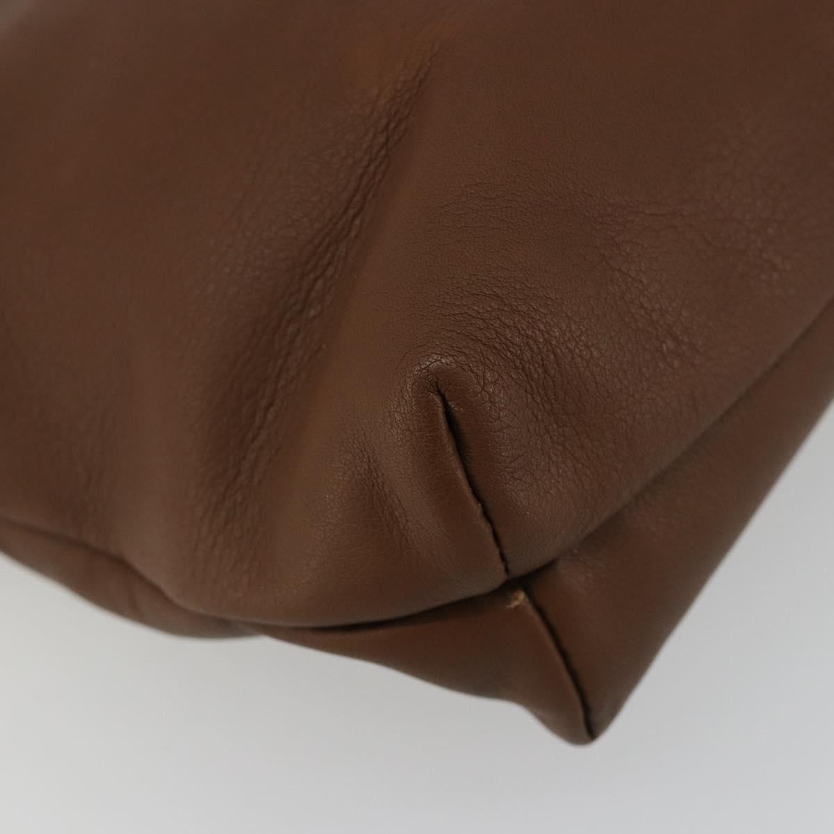 LOEWE Shoulder Bag Leather Brown Auth gh2112