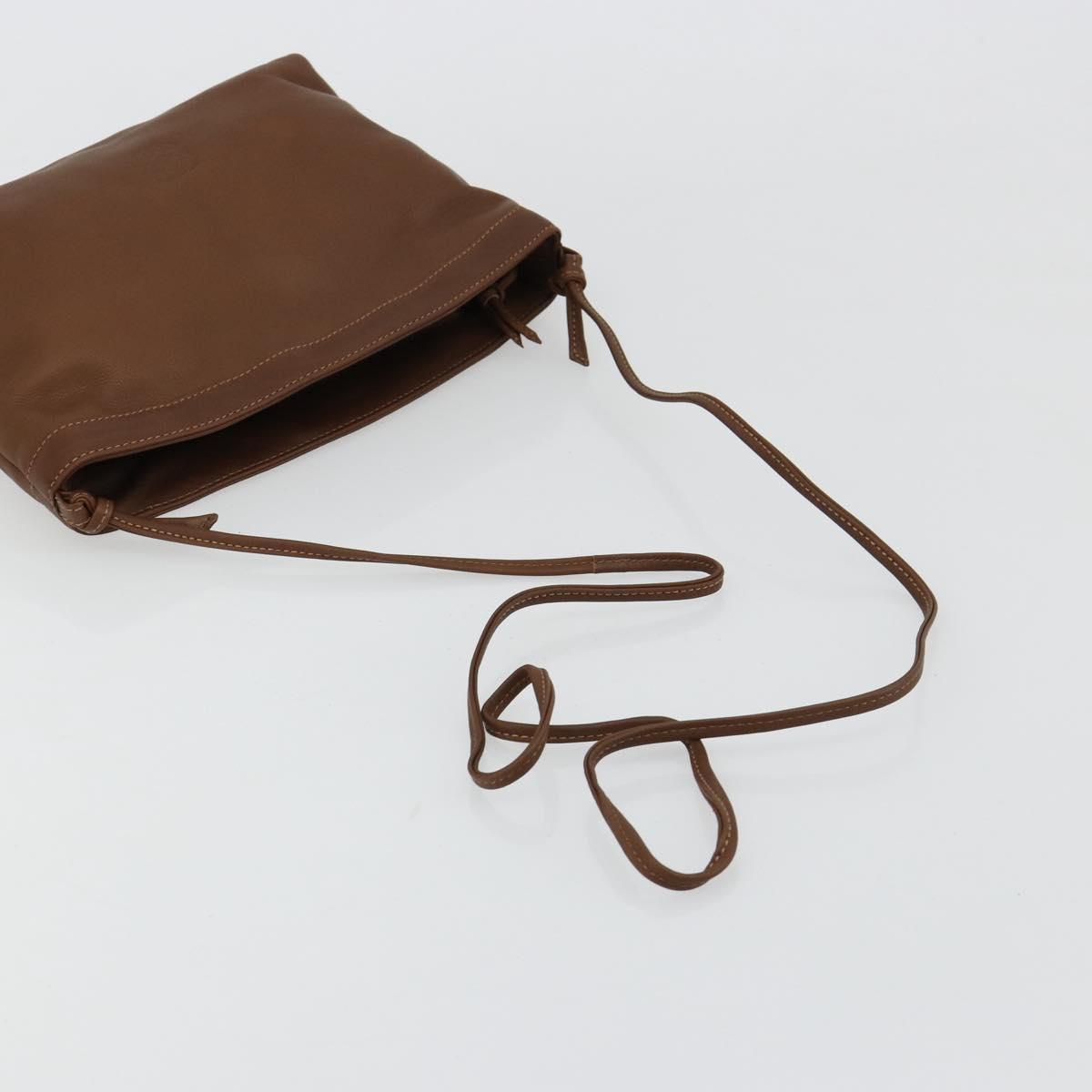 LOEWE Shoulder Bag Leather Brown Auth gh2112