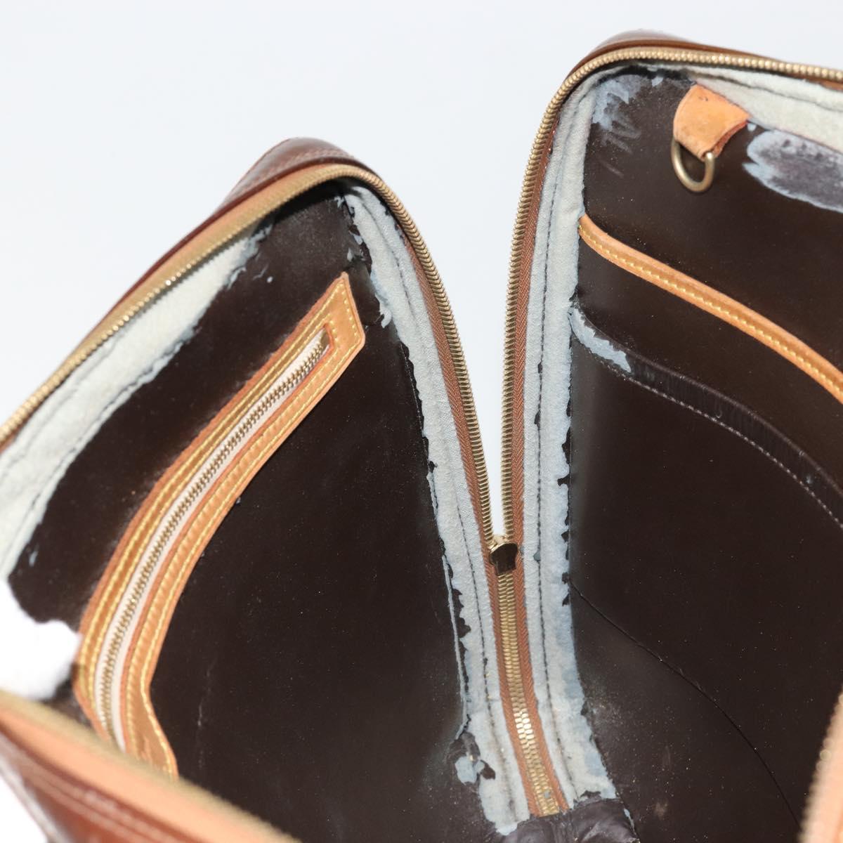 LOUIS VUITTON Monogram Vernis Van Damme Hand Bag Bronze M91125 LV Auth gh2113