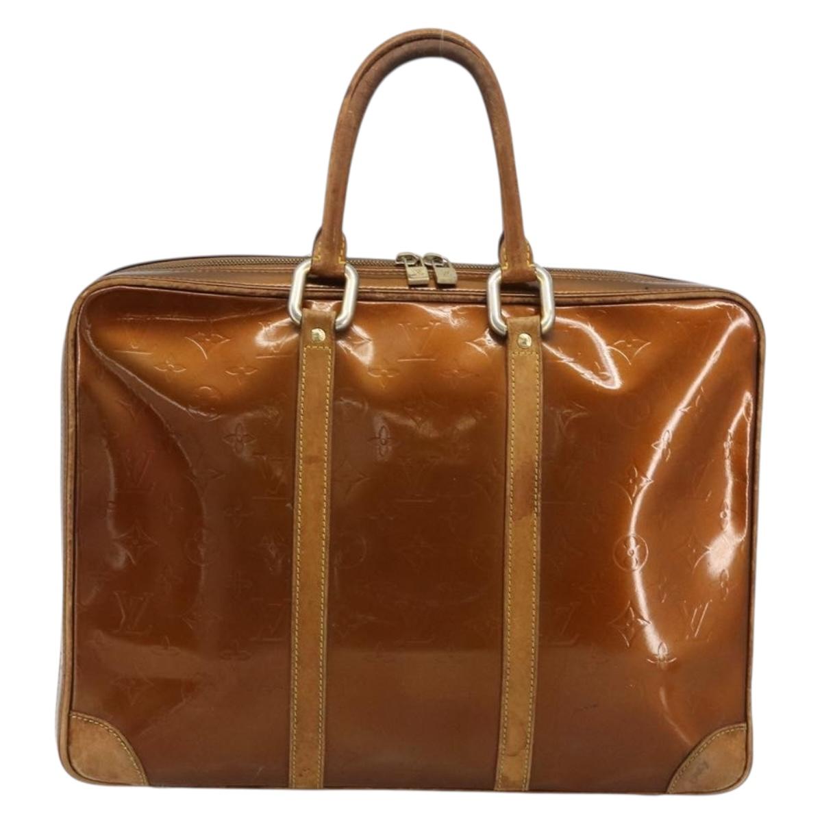 LOUIS VUITTON Monogram Vernis Van Damme Hand Bag Bronze M91125 LV Auth gh2113