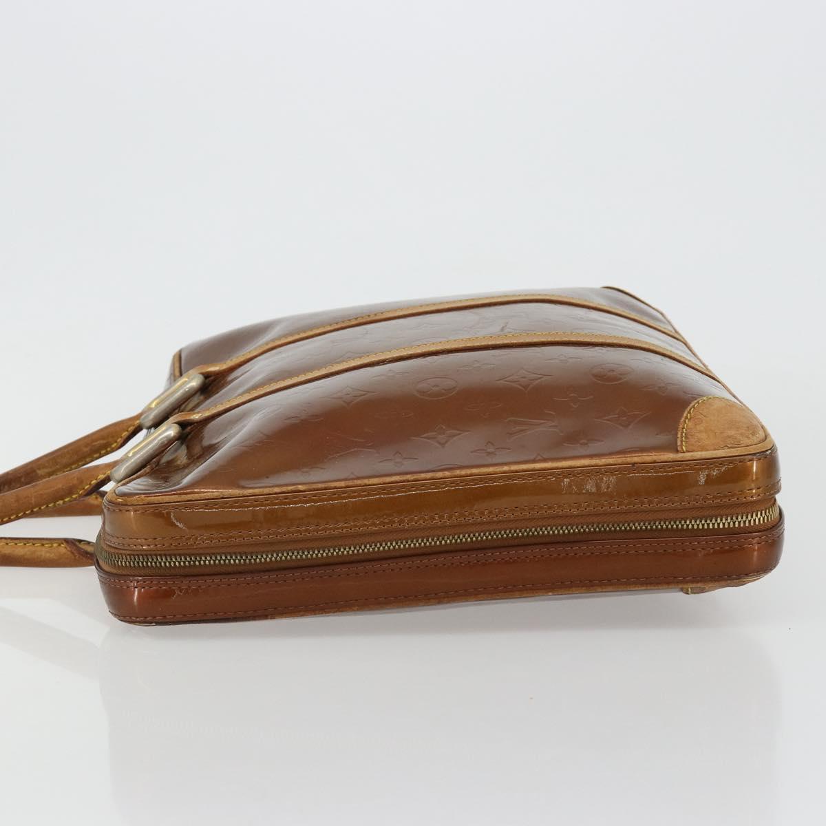 LOUIS VUITTON Monogram Vernis Van Damme Hand Bag Bronze M91125 LV Auth gh2113