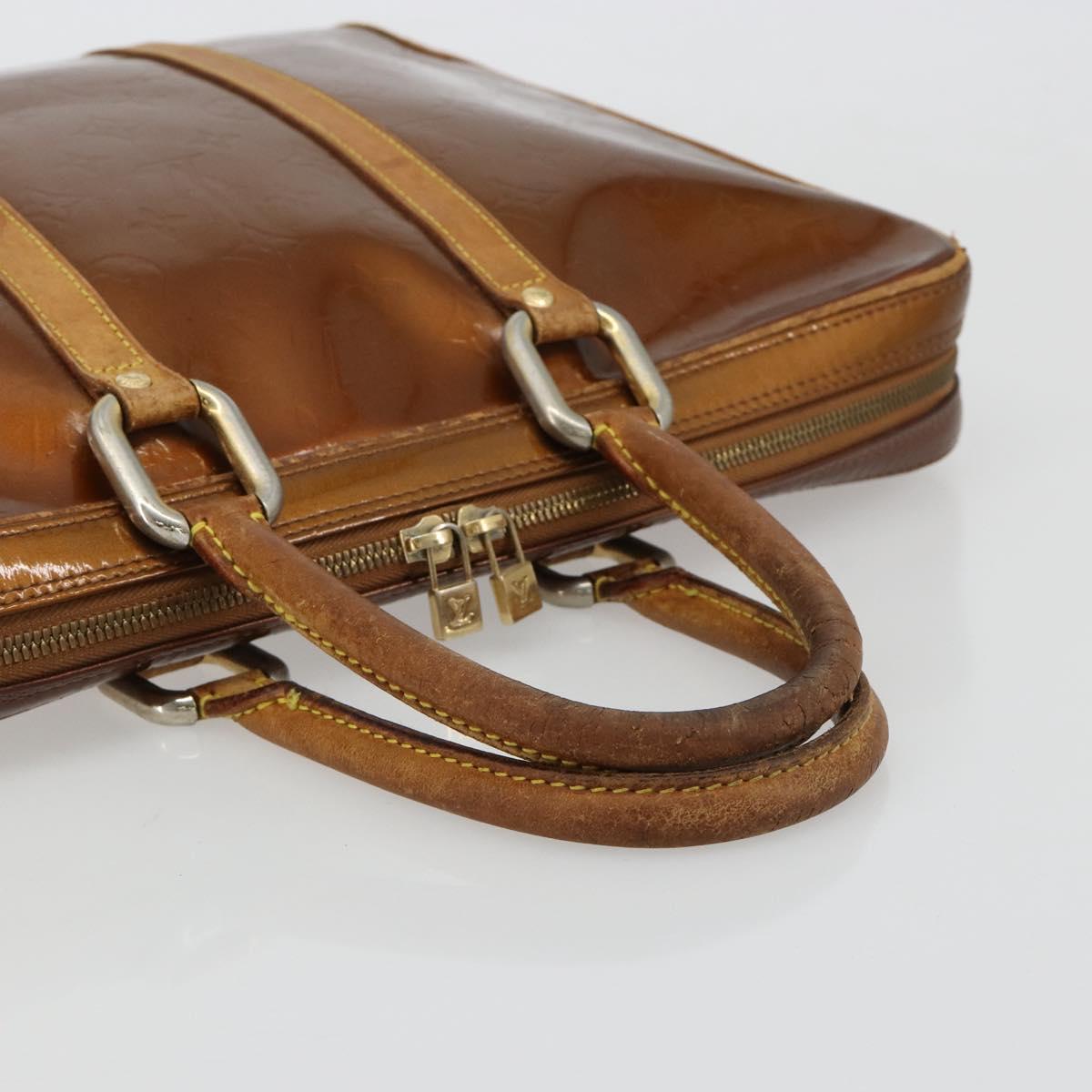 LOUIS VUITTON Monogram Vernis Van Damme Hand Bag Bronze M91125 LV Auth gh2113