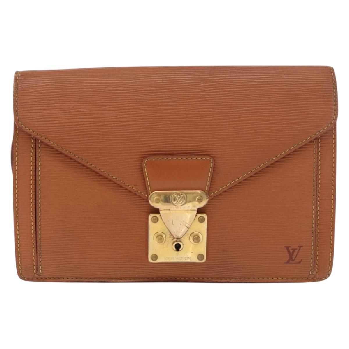 LOUIS VUITTON Epi Serie Dragonne Hand Bag Brown M52618 LV Auth gh2116