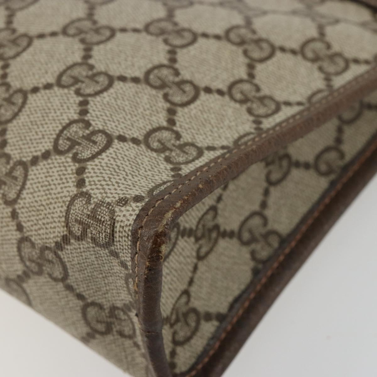 GUCCI GG Supreme Clutch Bag PVC Beige Gold 67 039 5465 Auth gh2123