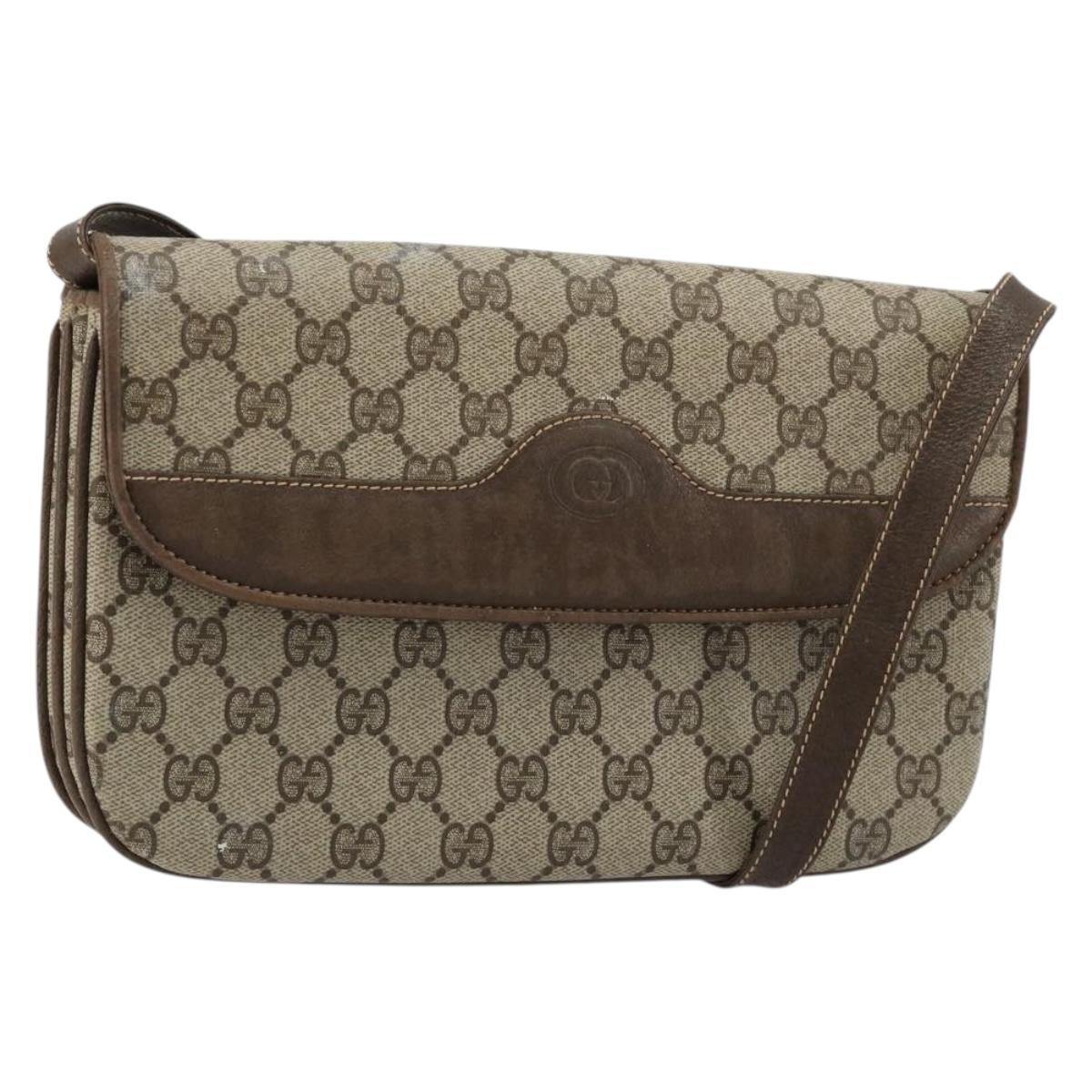 GUCCI GG Supreme Shoulder Bag PVC Beige Gold 004 106 0024 Auth gh2124
