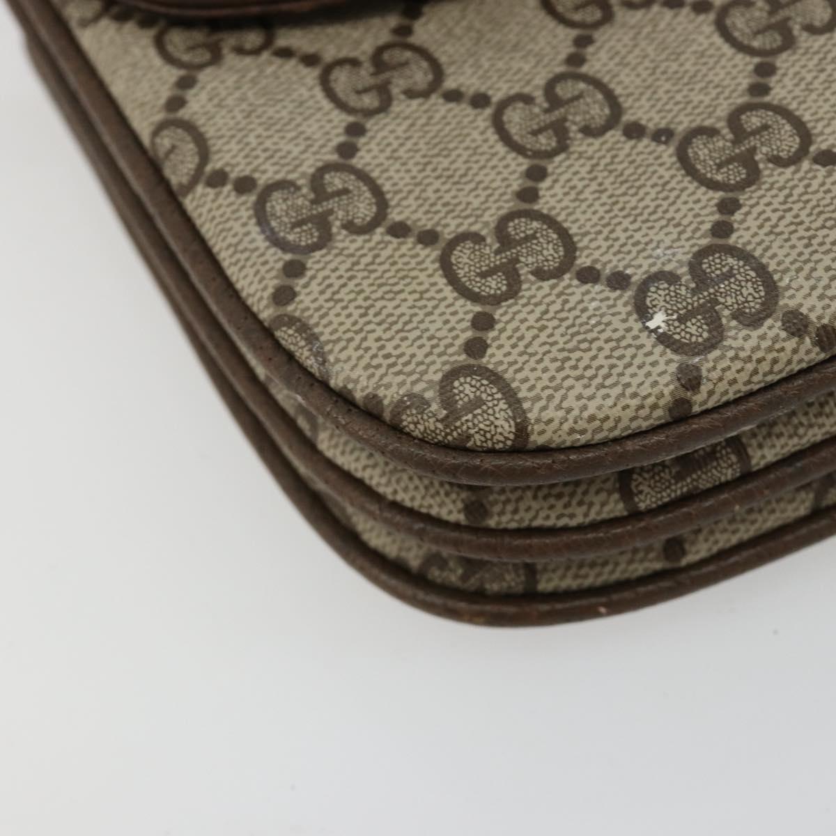 GUCCI GG Supreme Shoulder Bag PVC Beige Gold 004 106 0024 Auth gh2124