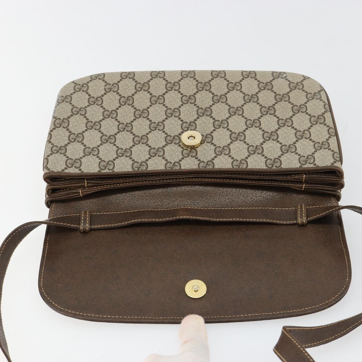 GUCCI GG Supreme Shoulder Bag PVC Beige Gold 004 106 0024 Auth gh2124