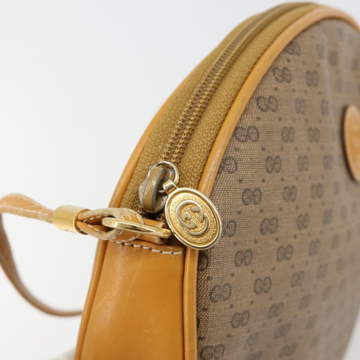 GUCCI Micro GG Supreme Shoulder Bag PVC Beige Gold 007 89 0094 Auth gh2125