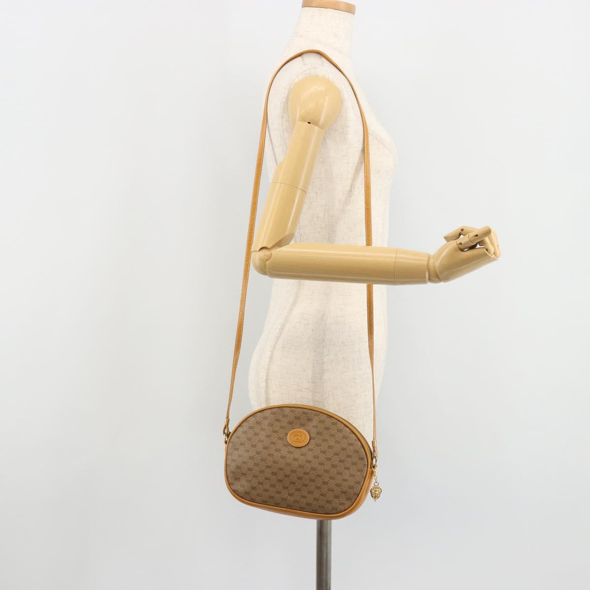 GUCCI Micro GG Supreme Shoulder Bag PVC Beige Gold 007 89 0094 Auth gh2125