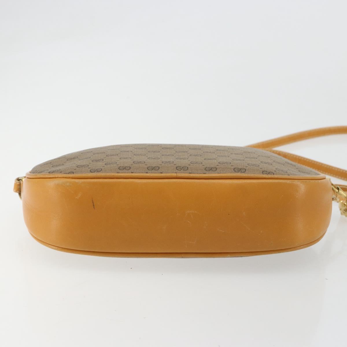 GUCCI Micro GG Supreme Shoulder Bag PVC Beige Gold 007 89 0094 Auth gh2125