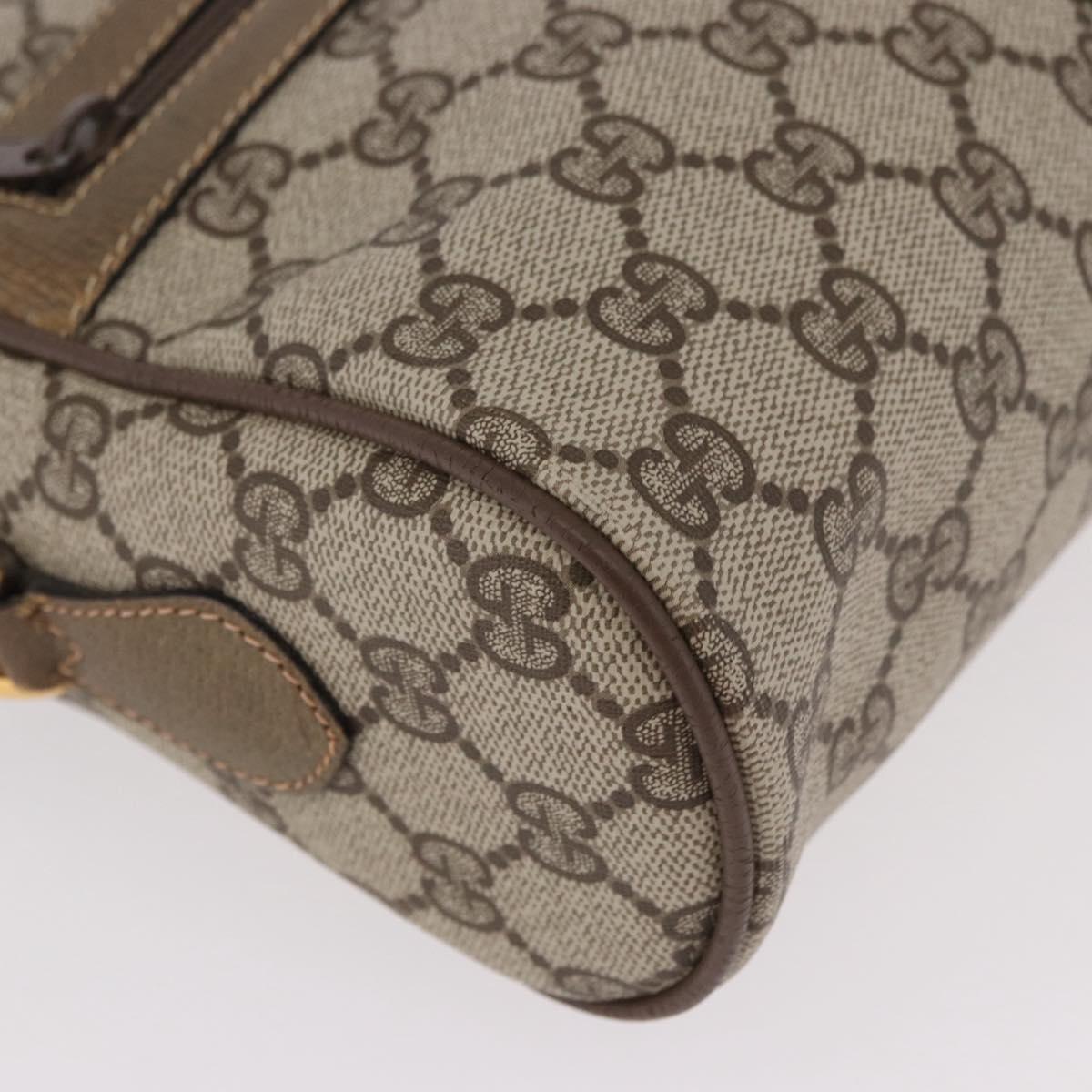 GUCCI GG Supreme Web Sherry Line Bag PVC Beige Gold 56 02 005 Auth gh2127