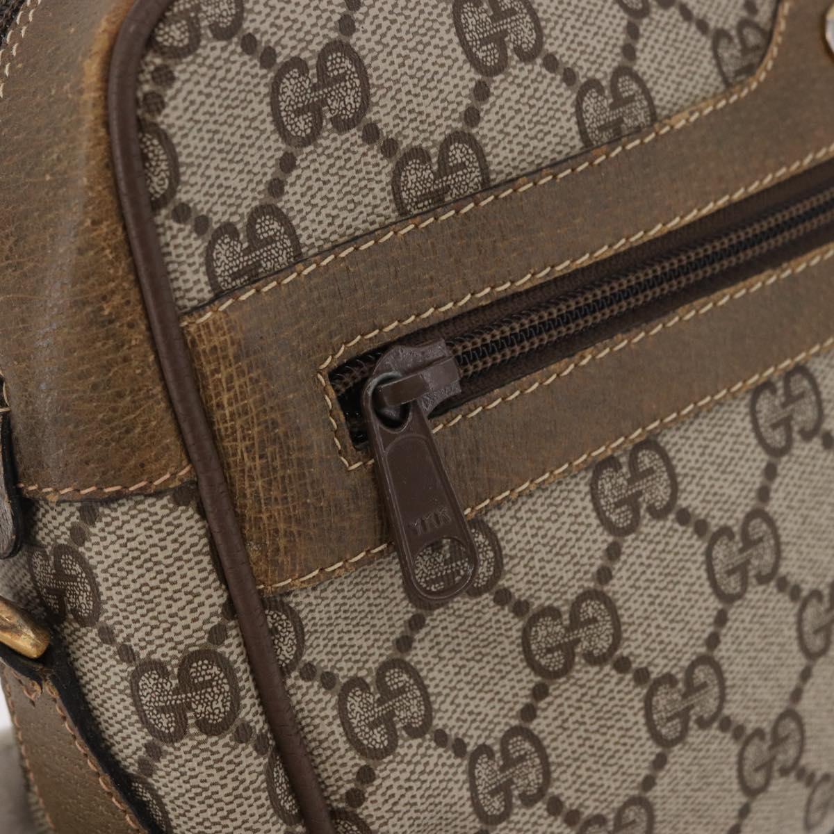 GUCCI GG Supreme Web Sherry Line Bag PVC Beige Gold 56 02 005 Auth gh2127