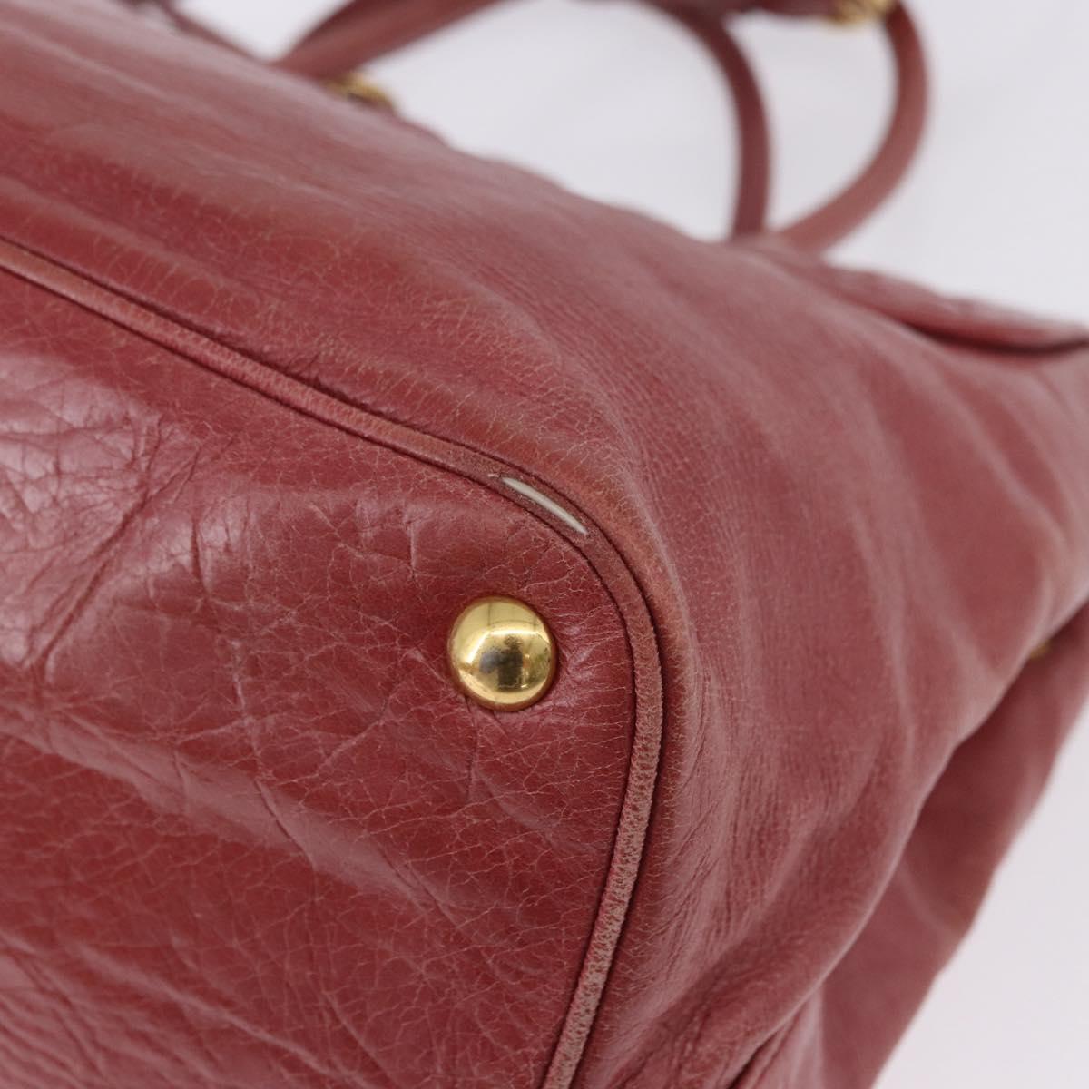 Miu Miu Matelasse Hand Bag Leather 2way Pink Gold Auth gh2131