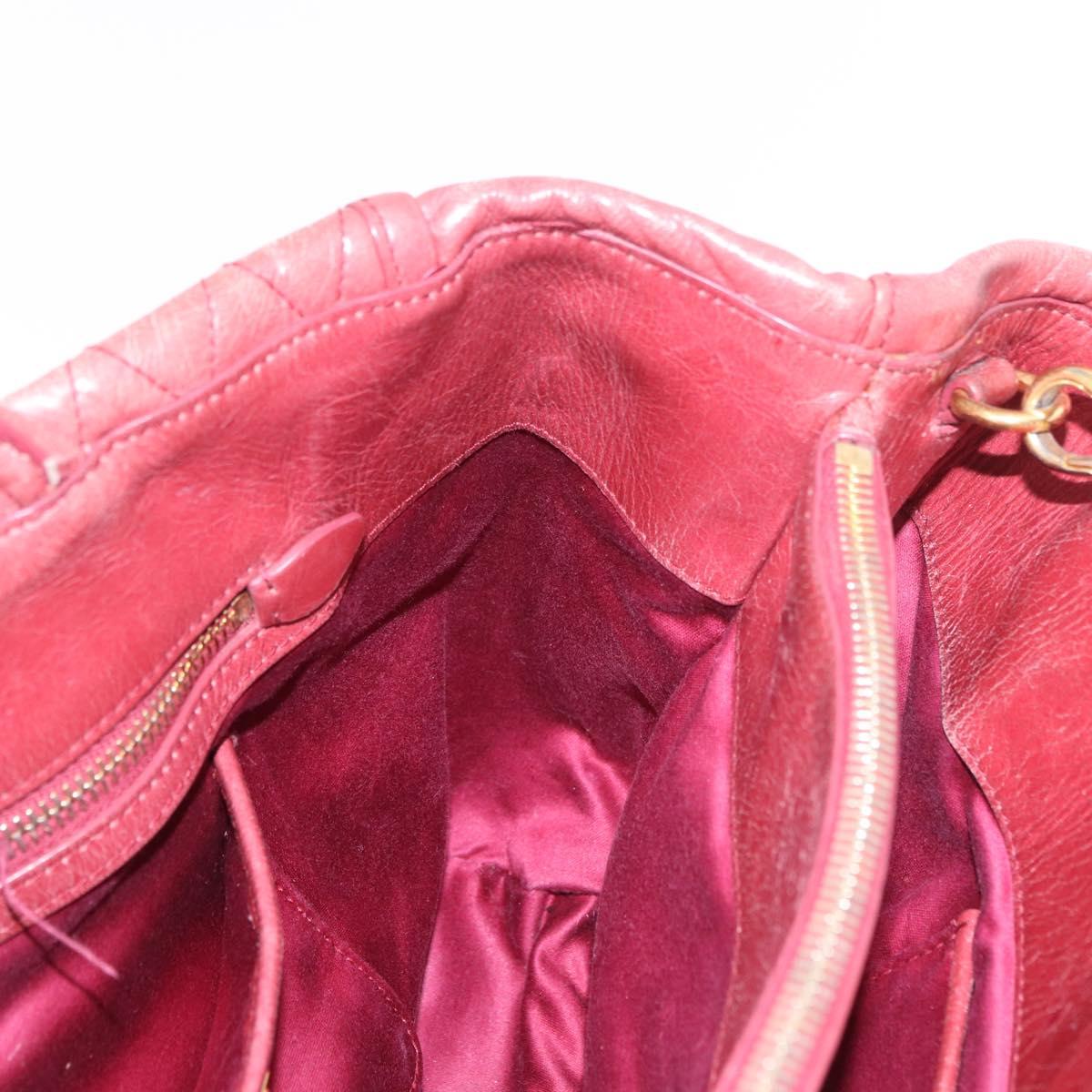 Miu Miu Matelasse Hand Bag Leather 2way Pink Gold Auth gh2131