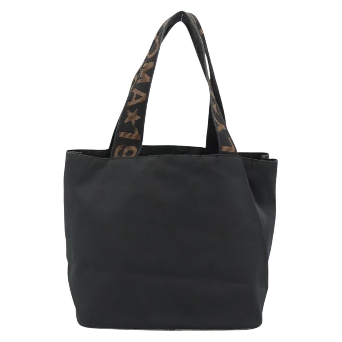 FENDI Hand Bag Canvas Black Brown Auth gh2132