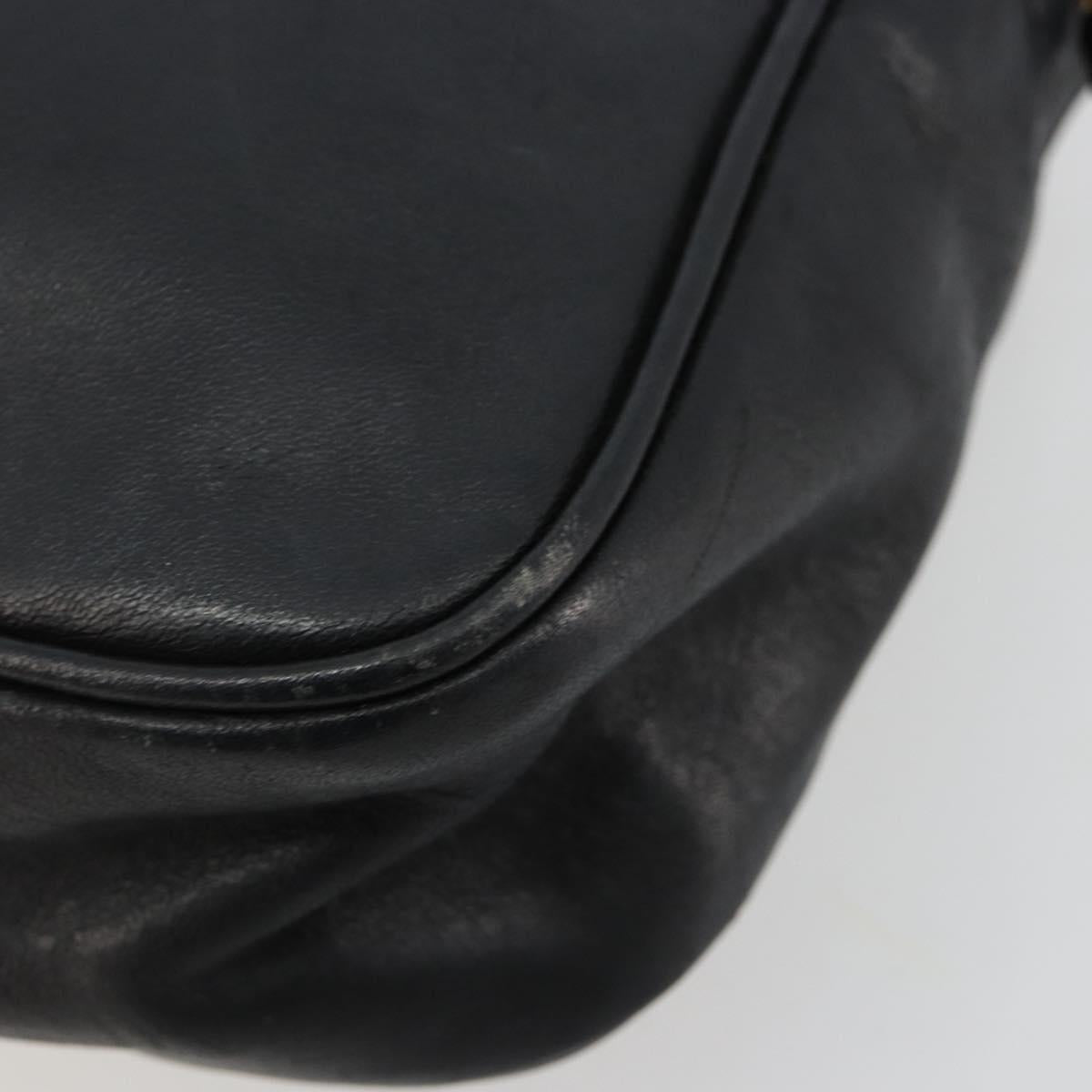 LOEWE Shoulder Bag Leather Black Gold Auth gh2136