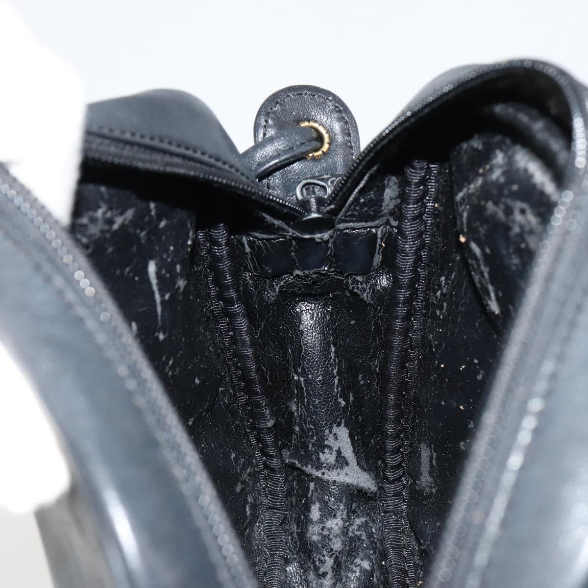 LOEWE Shoulder Bag Leather Black Gold Auth gh2136