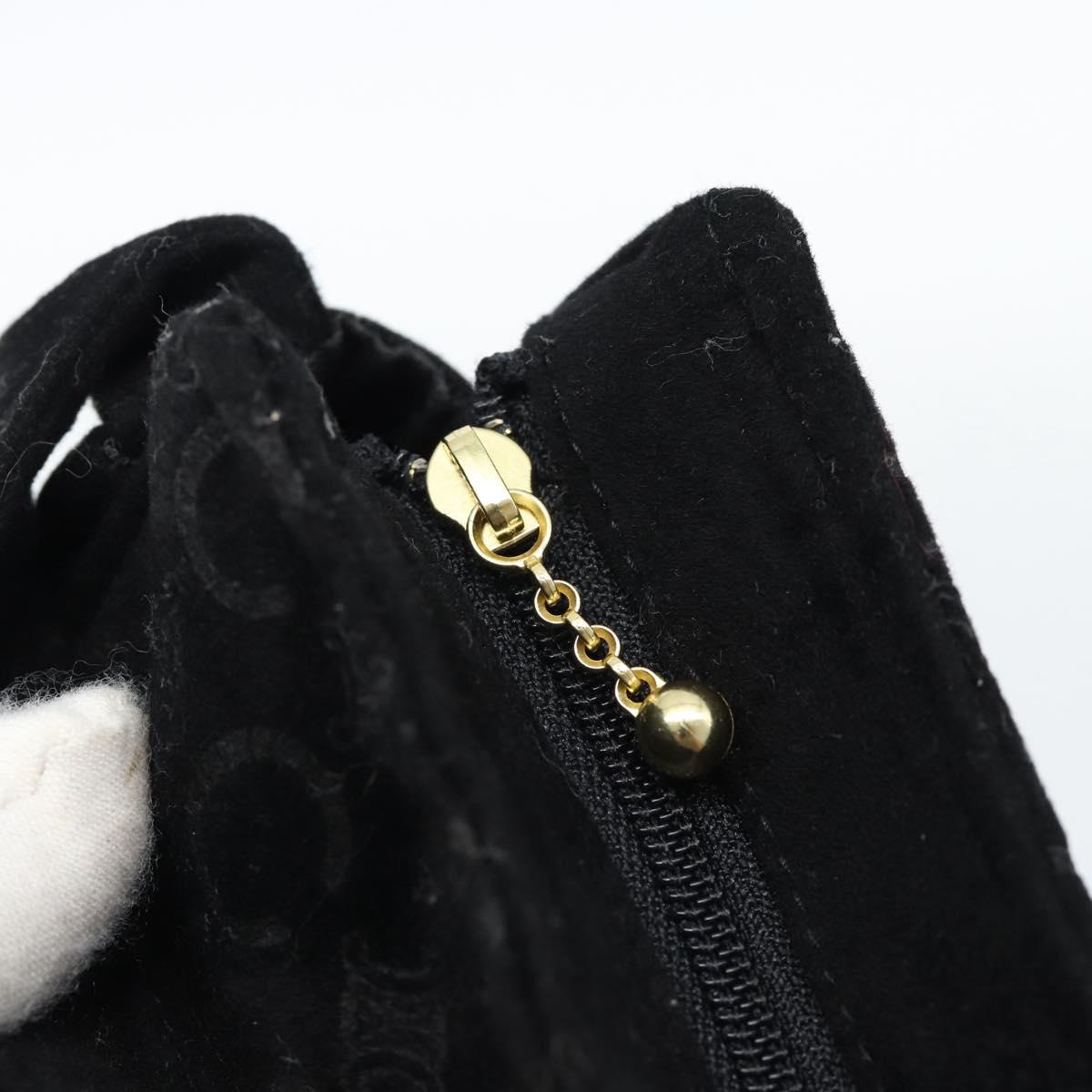 CELINE C Macadam Canvas Hand Bag Black Gold Auth gh2139A