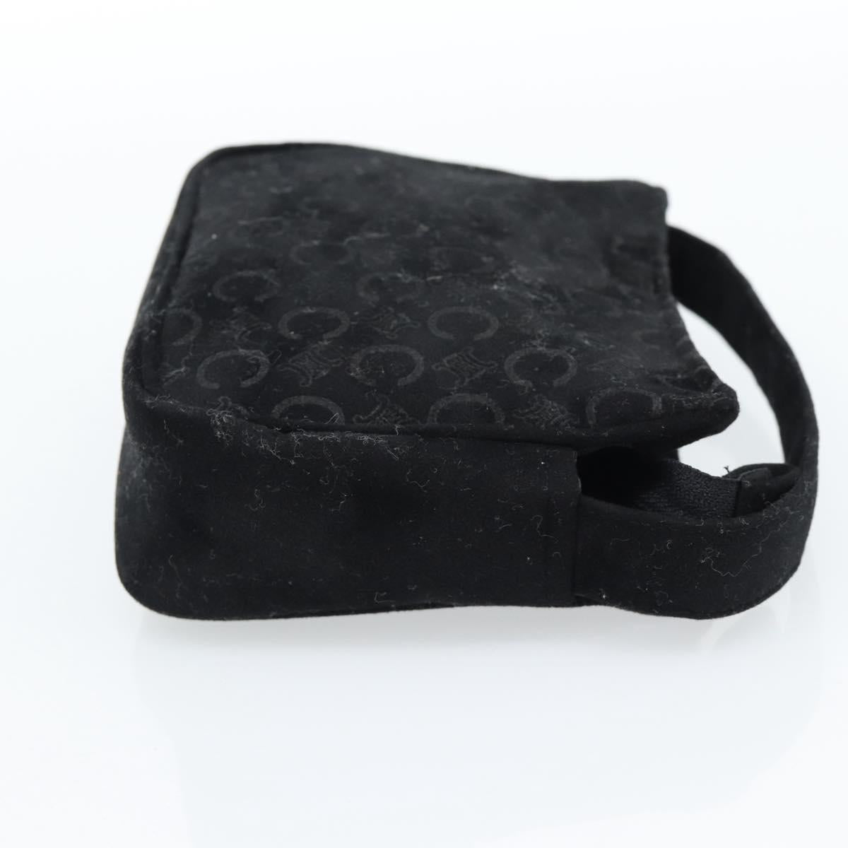CELINE C Macadam Canvas Hand Bag Black Gold Auth gh2139A