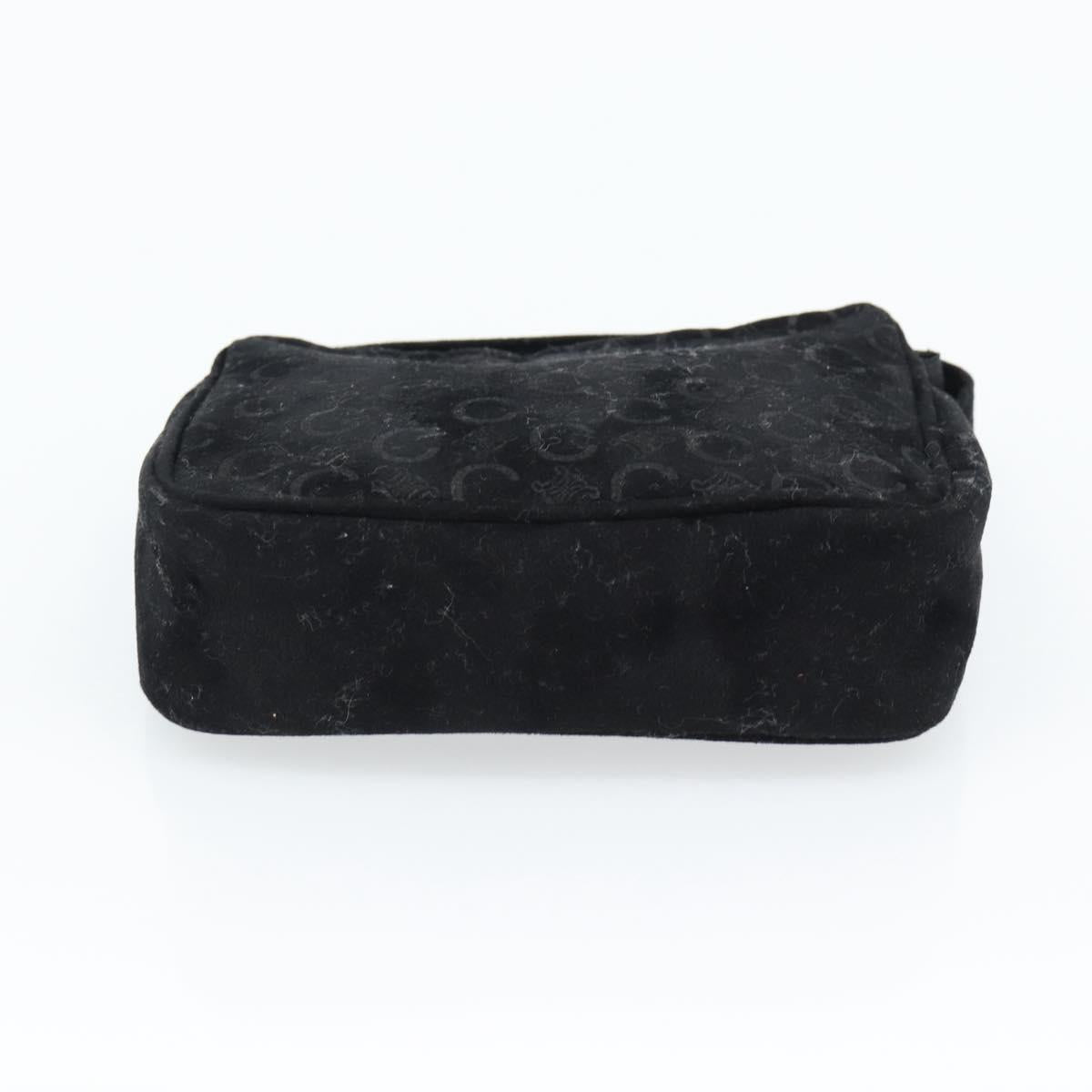 CELINE C Macadam Canvas Hand Bag Black Gold Auth gh2139A