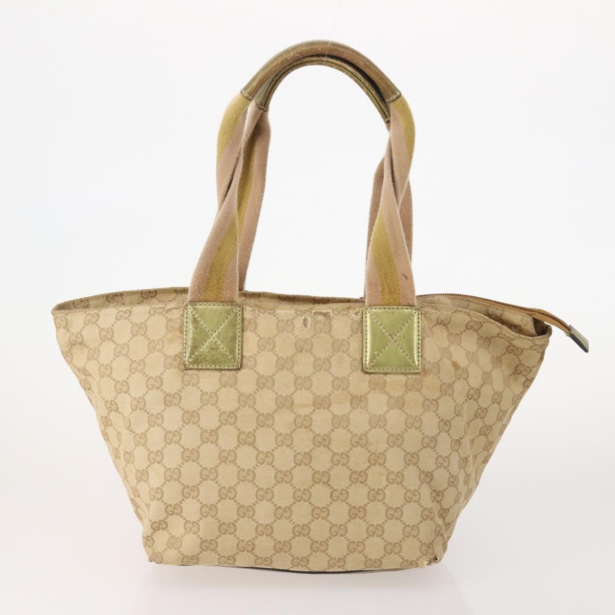 GUCCI GG Canvas Tote Bag Leather Canvas 4 Set Beige Black Brown Auth gh2142