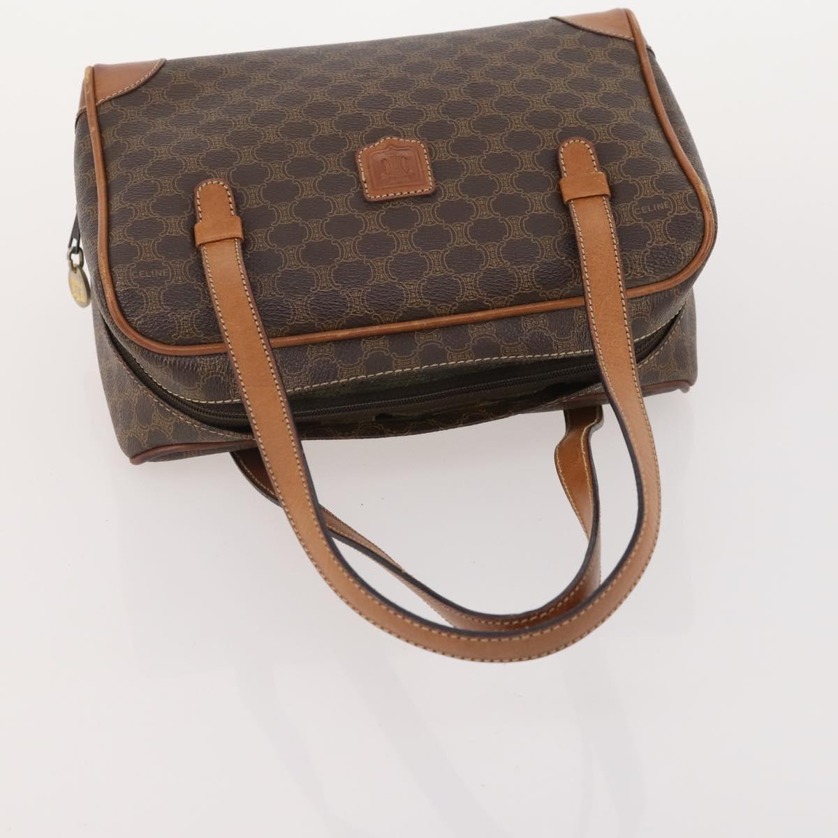 CELINE Macadam Canvas Clutch Bag PVC Leather 4 Set Brown Beige Auth gh2143