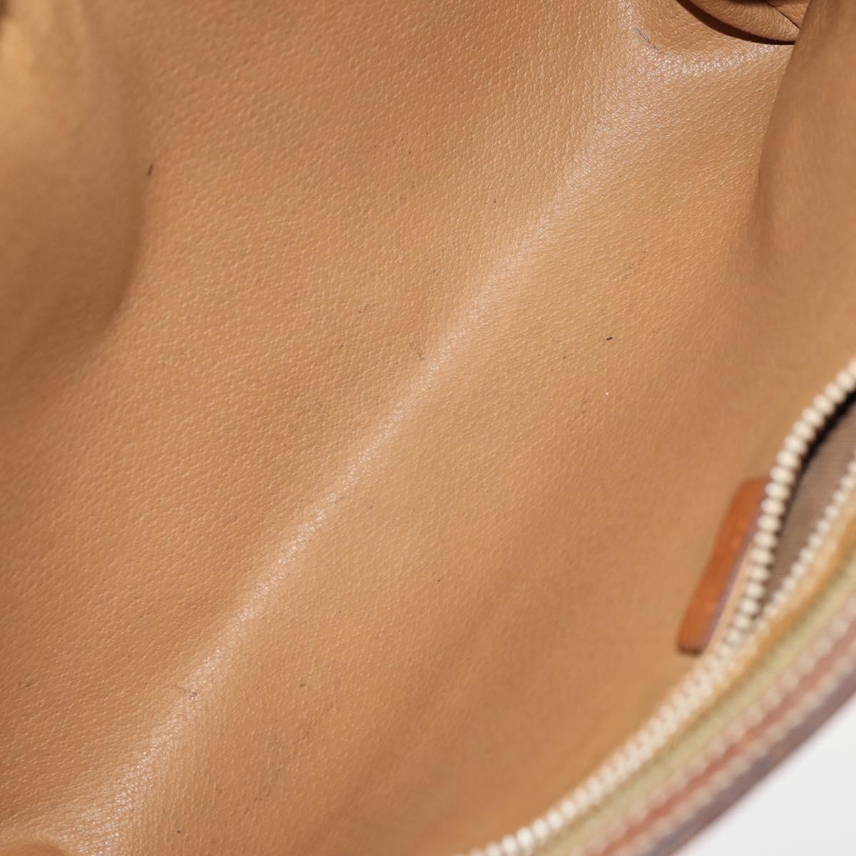 CELINE Macadam Canvas Clutch Bag PVC Leather 4 Set Brown Beige Auth gh2143