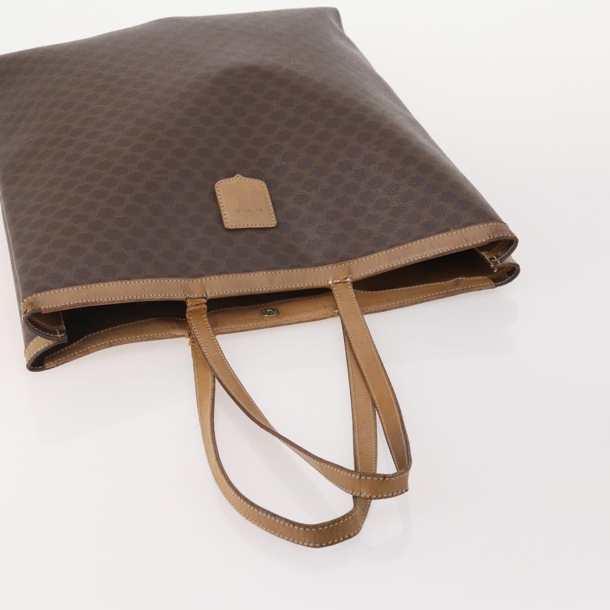 CELINE Macadam Canvas Clutch Bag PVC Leather 4 Set Brown Beige Auth gh2143
