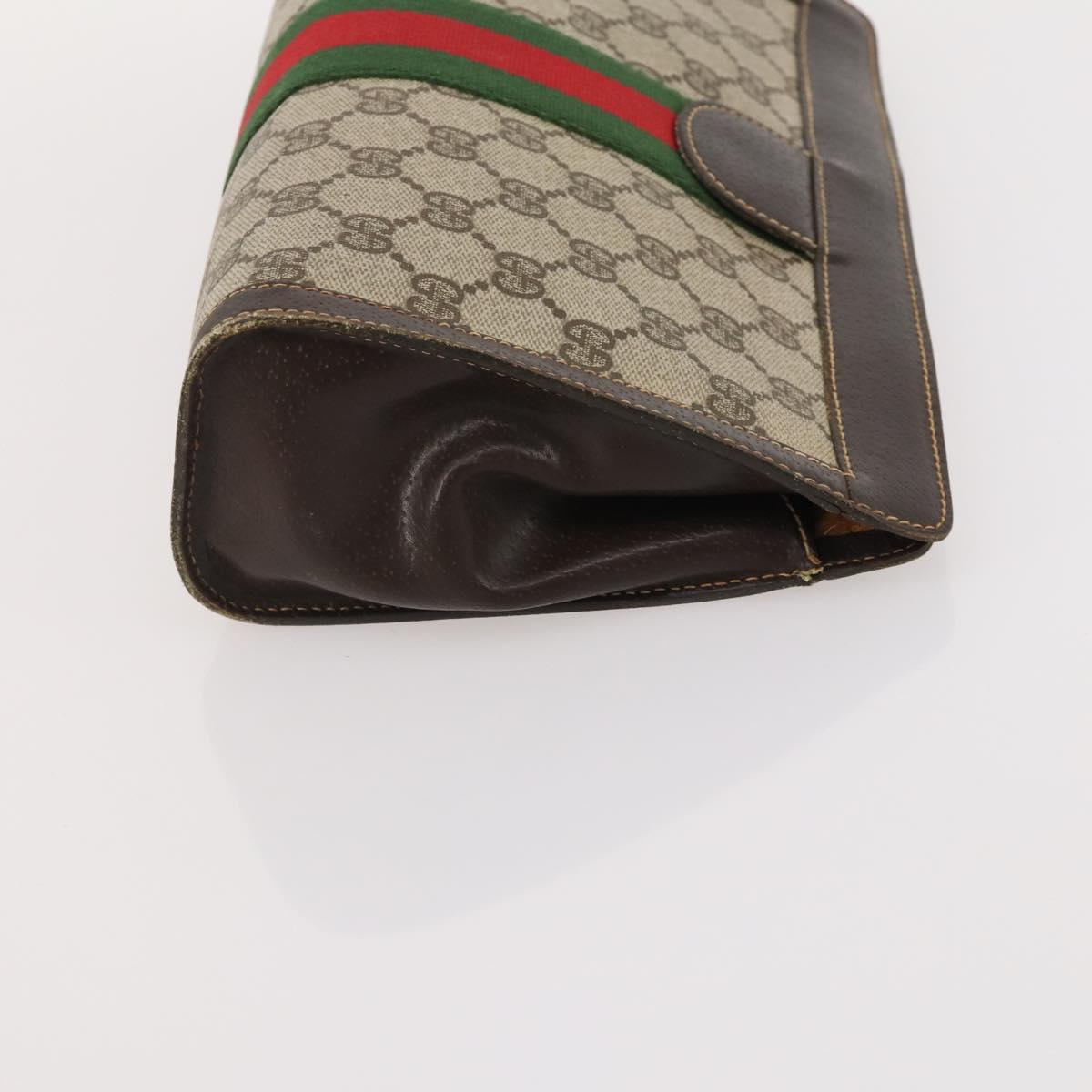 GUCCI GG Supreme GG Plus Supreme Web Sherry Line Bag PVC 3 Set Beige Auth gh2144