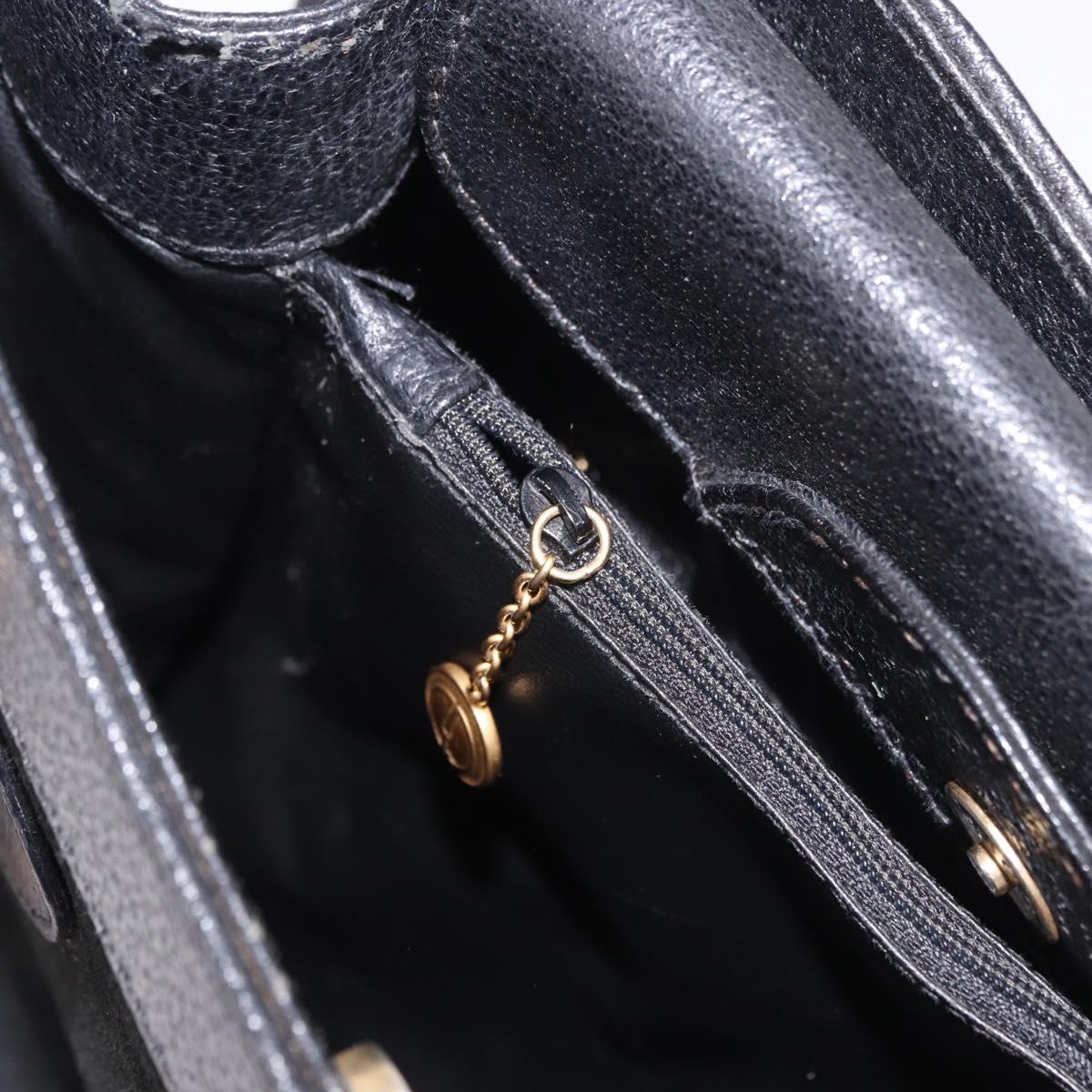 GUCCI Bamboo Hand Bag Suede Black Gold 002 1096 0260 Auth gh2145