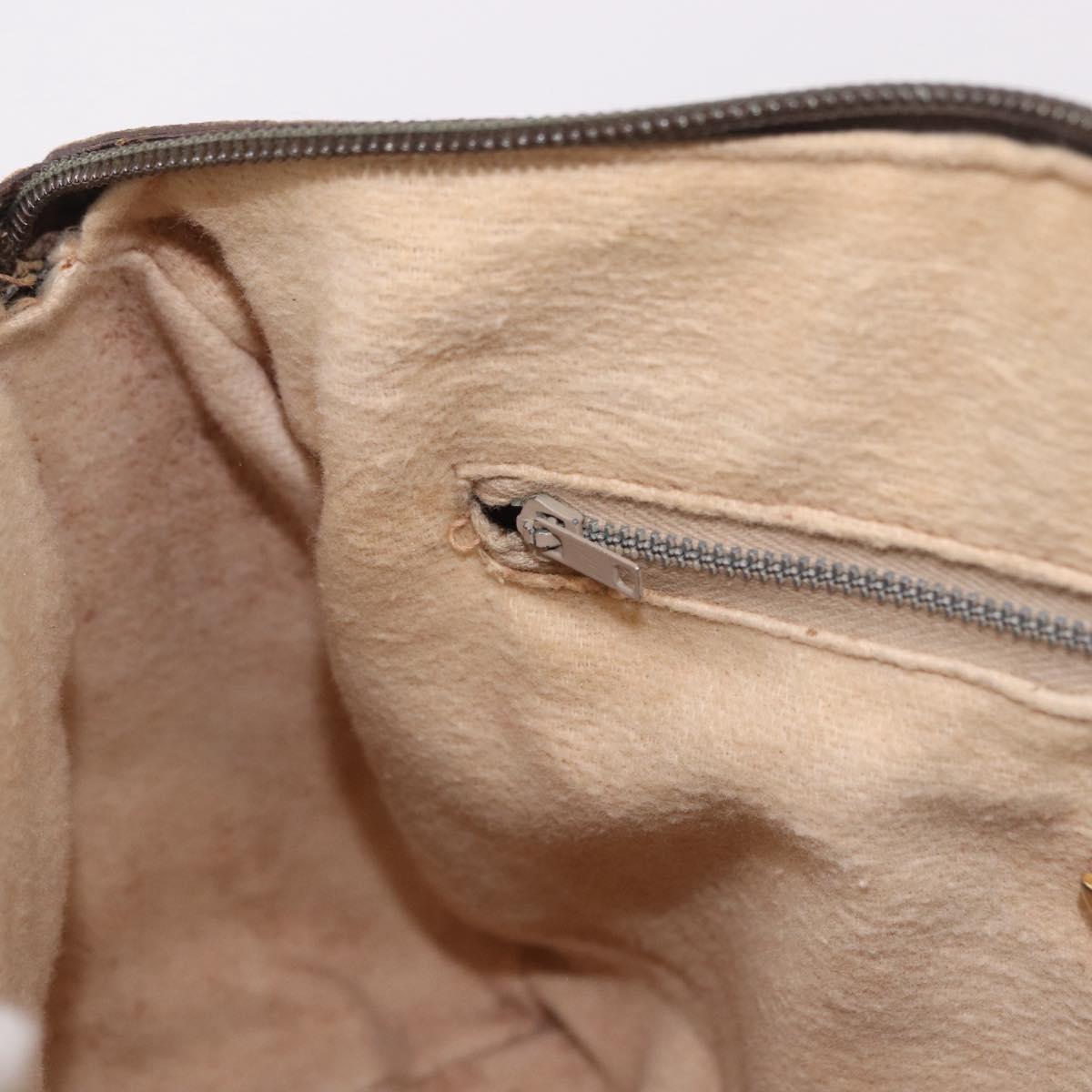 GUCCI GG Plus Supreme Hand Bag PVC Beige Gold Auth gh2146