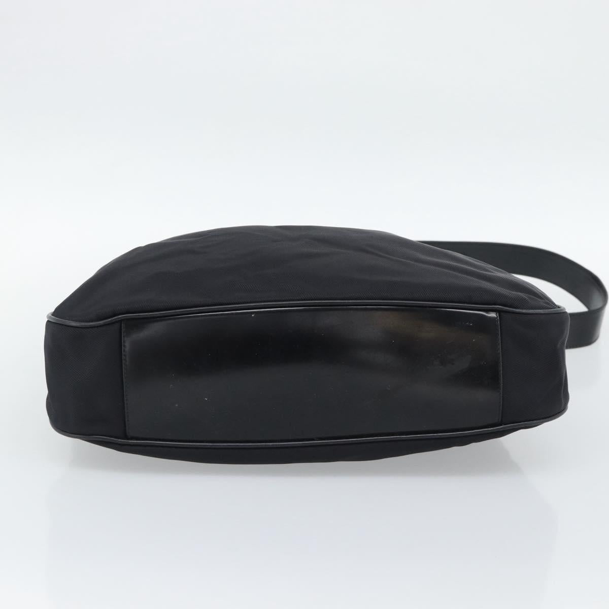 GUCCI Bamboo Hand Bag Nylon 2way Black Silver 001 1577 2615 Auth gh2147