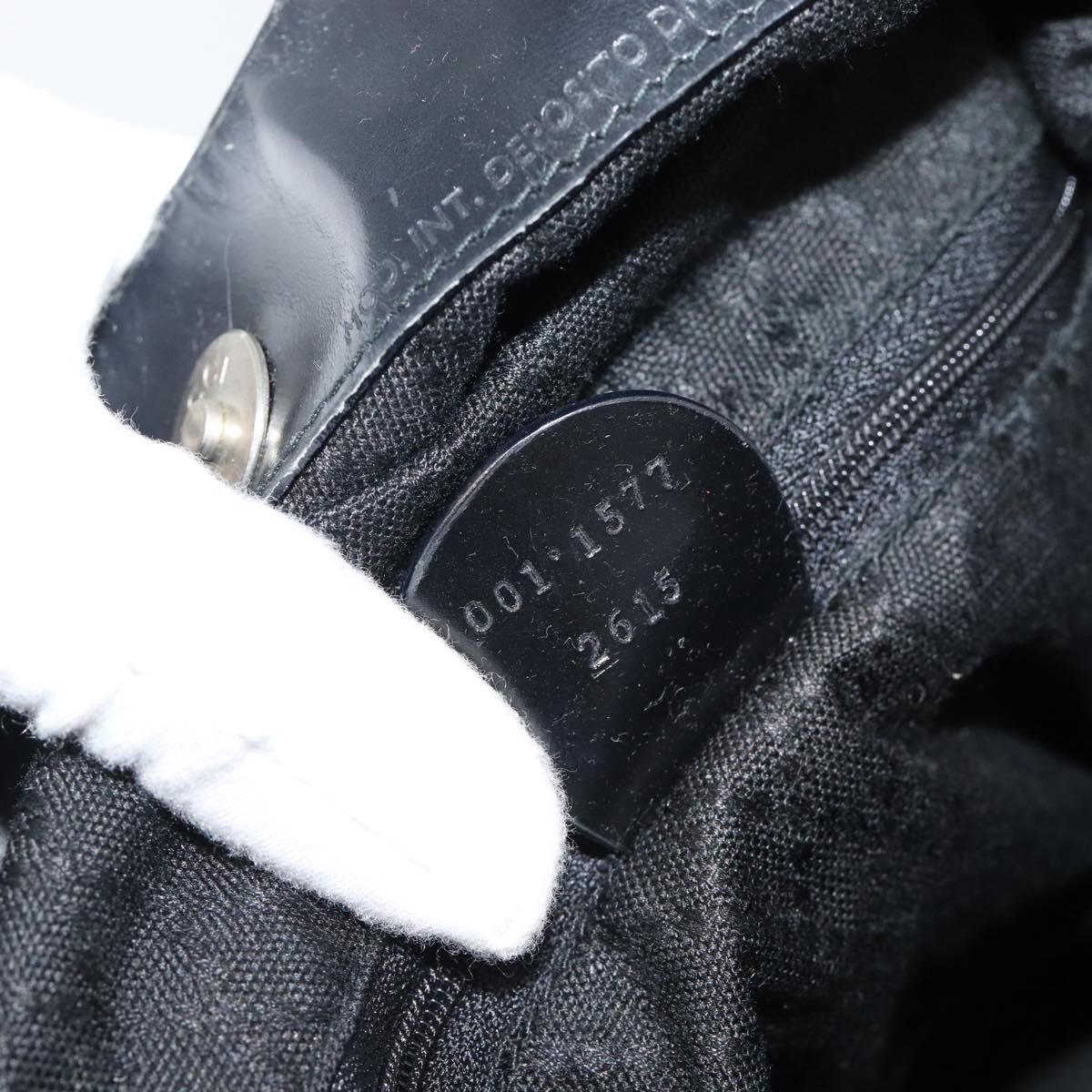 GUCCI Bamboo Hand Bag Nylon 2way Black Silver 001 1577 2615 Auth gh2147