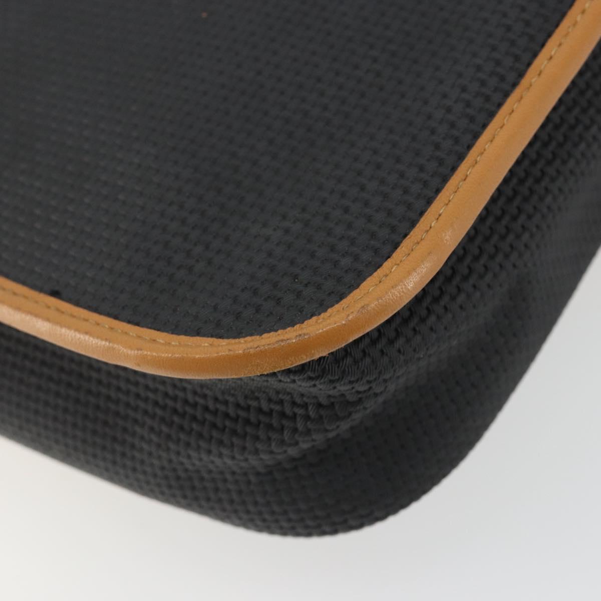 SAINT LAURENT Shoulder Bag PVC Canvas Black Gold Auth gh2150