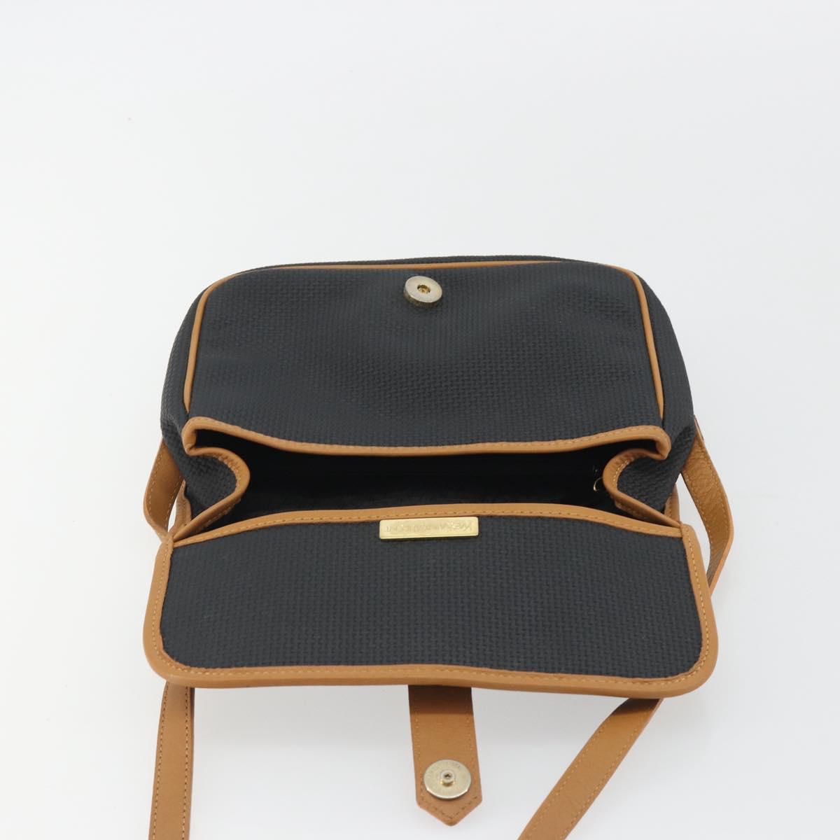 SAINT LAURENT Shoulder Bag PVC Canvas Black Gold Auth gh2150