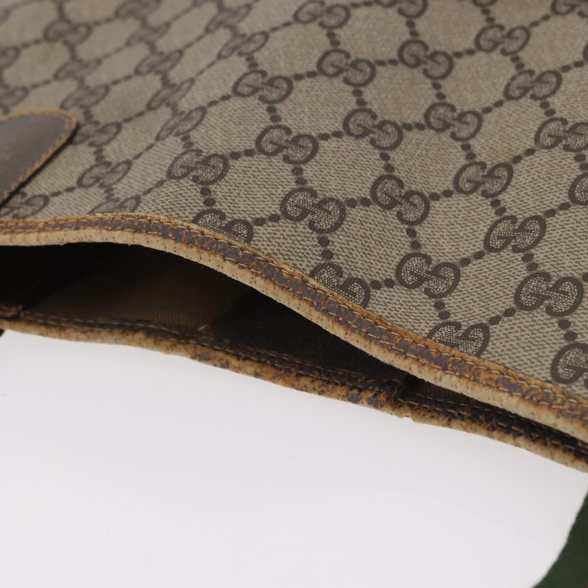 GUCCI GG Supreme Web Sherry Line Tote Bag PVC Beige 39 02 003 Auth gh2151