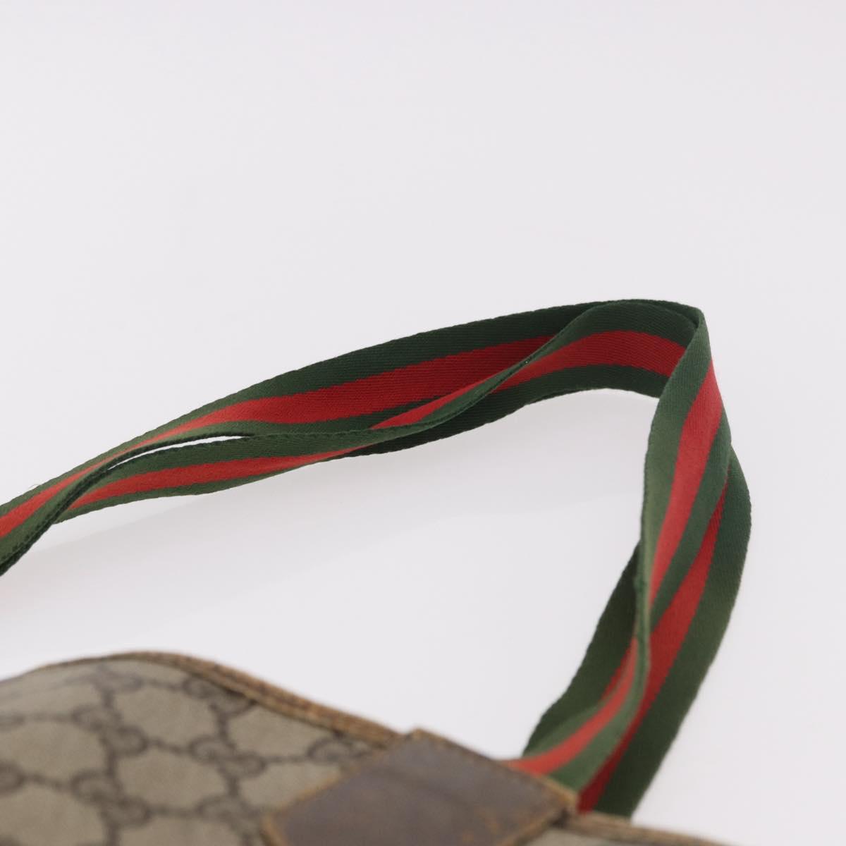 GUCCI GG Supreme Web Sherry Line Tote Bag PVC Beige 39 02 003 Auth gh2151