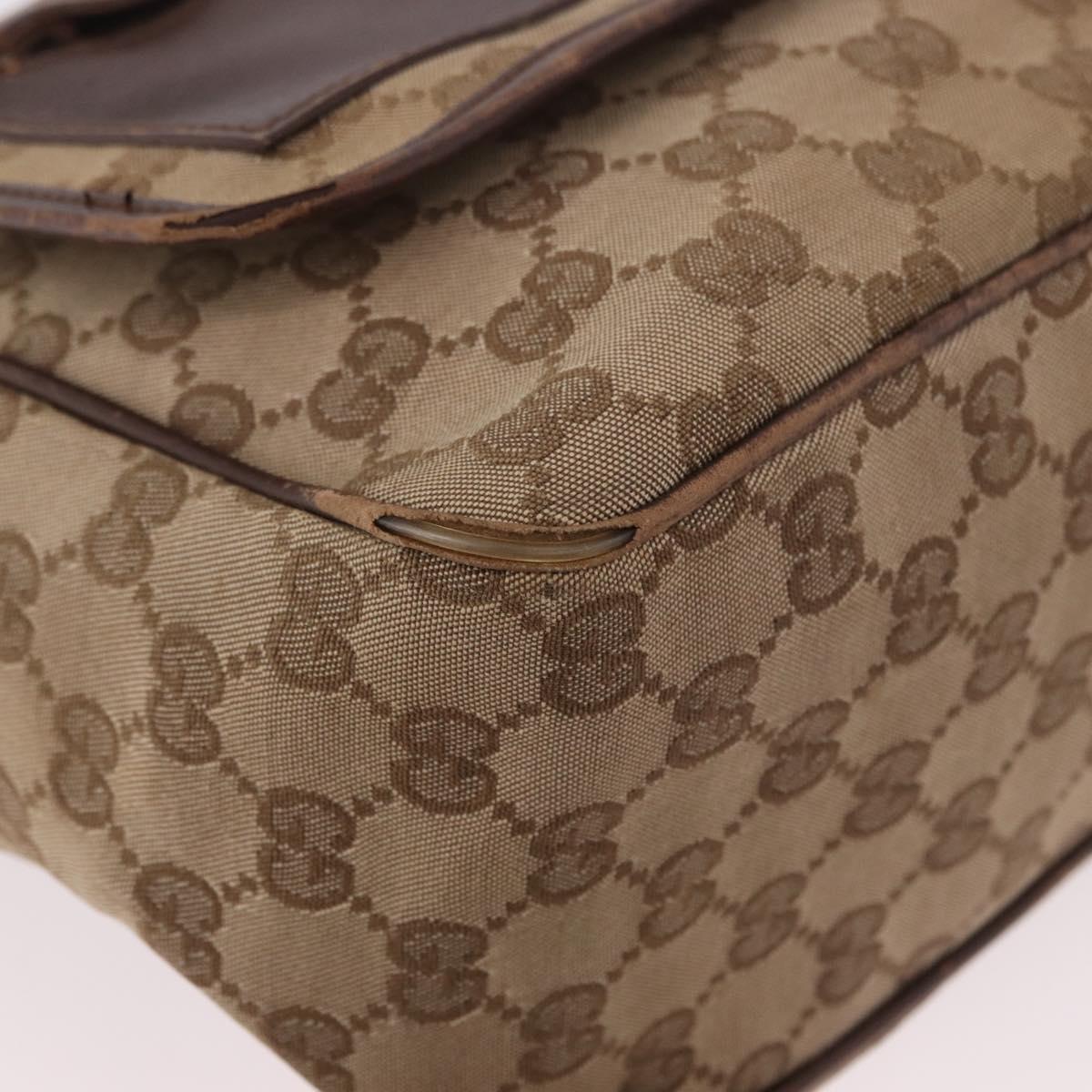 GUCCI GG Canvas Shoulder Bag Beige Gold 001 0375 Auth gh2152