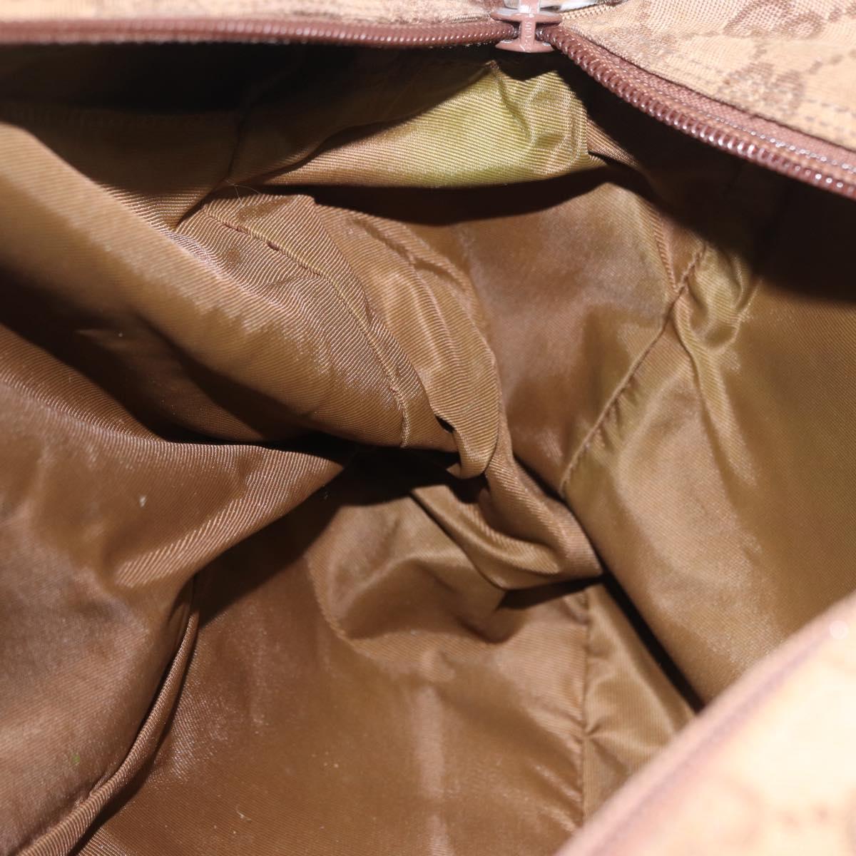 GUCCI GG Canvas Shoulder Bag Beige Gold 001 0375 Auth gh2152
