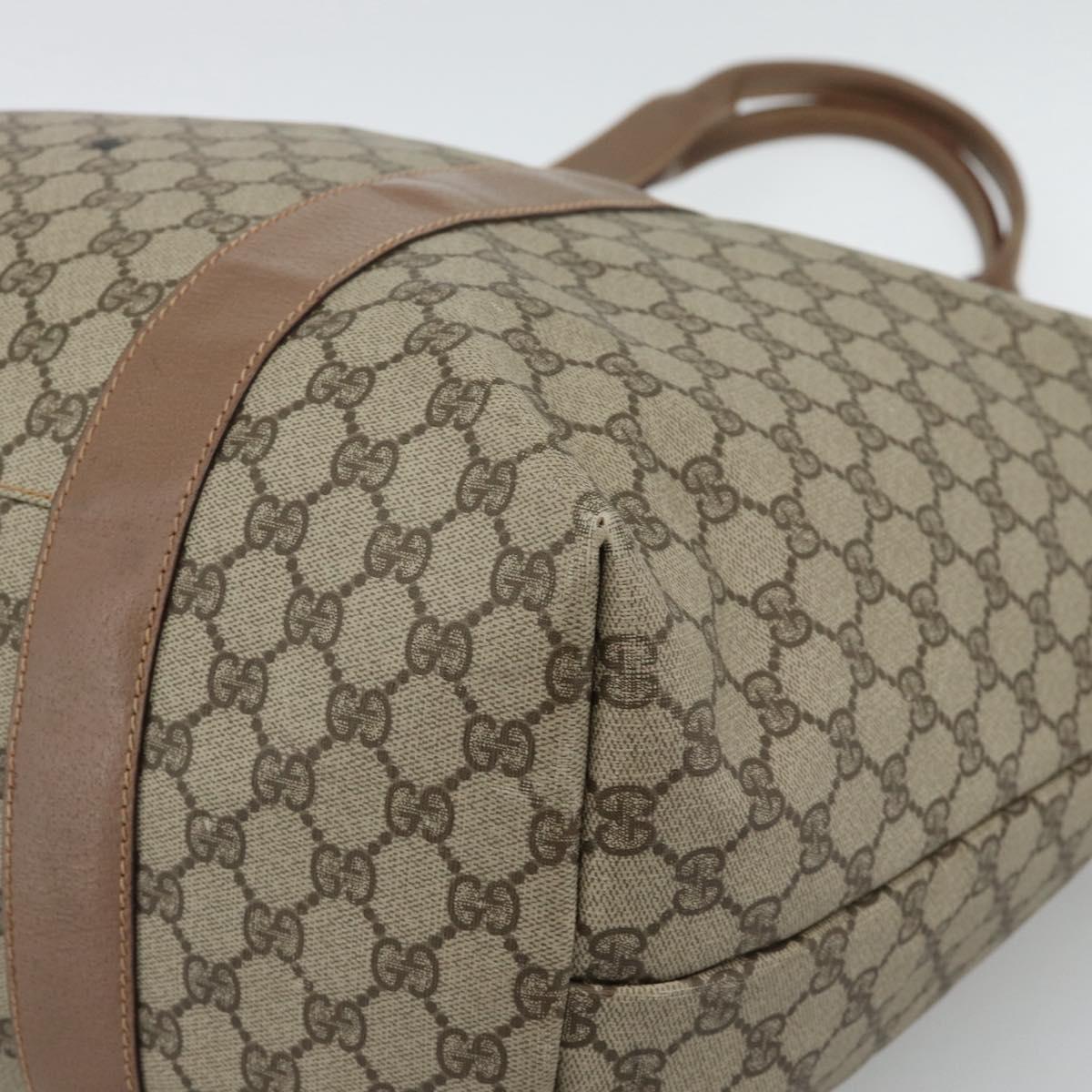 GUCCI GG Supreme Boston Bag Beige Gold 012 1095 6080 Auth gh2155