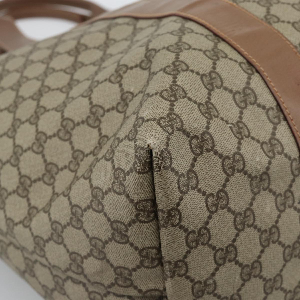 GUCCI GG Supreme Boston Bag Beige Gold 012 1095 6080 Auth gh2155