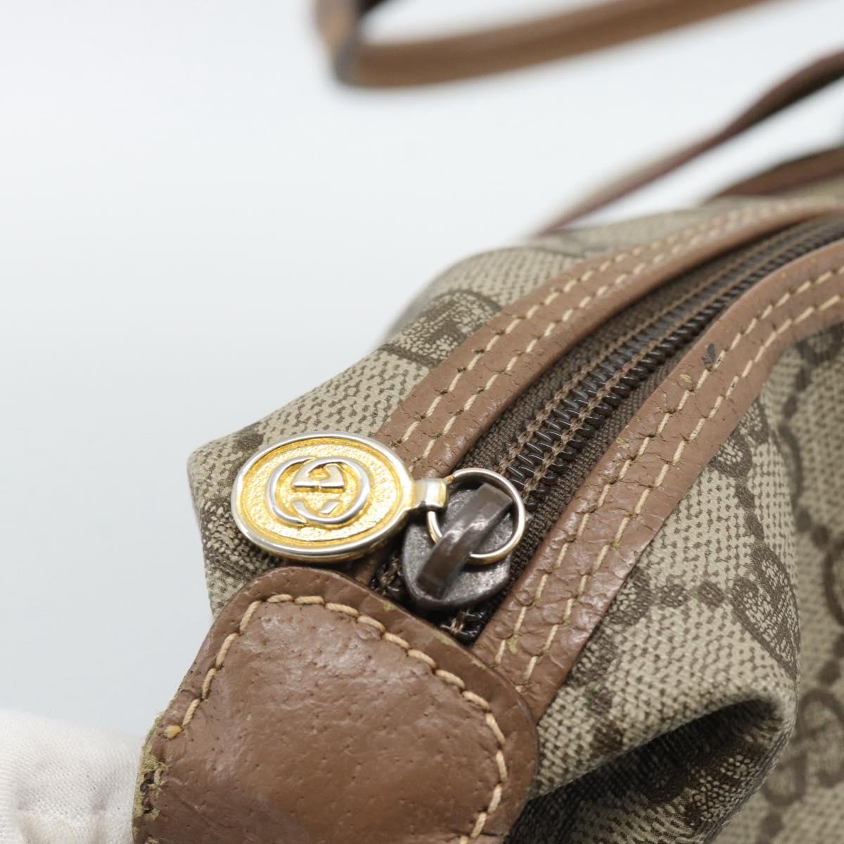 GUCCI GG Supreme Boston Bag Beige Gold 012 1095 6080 Auth gh2155