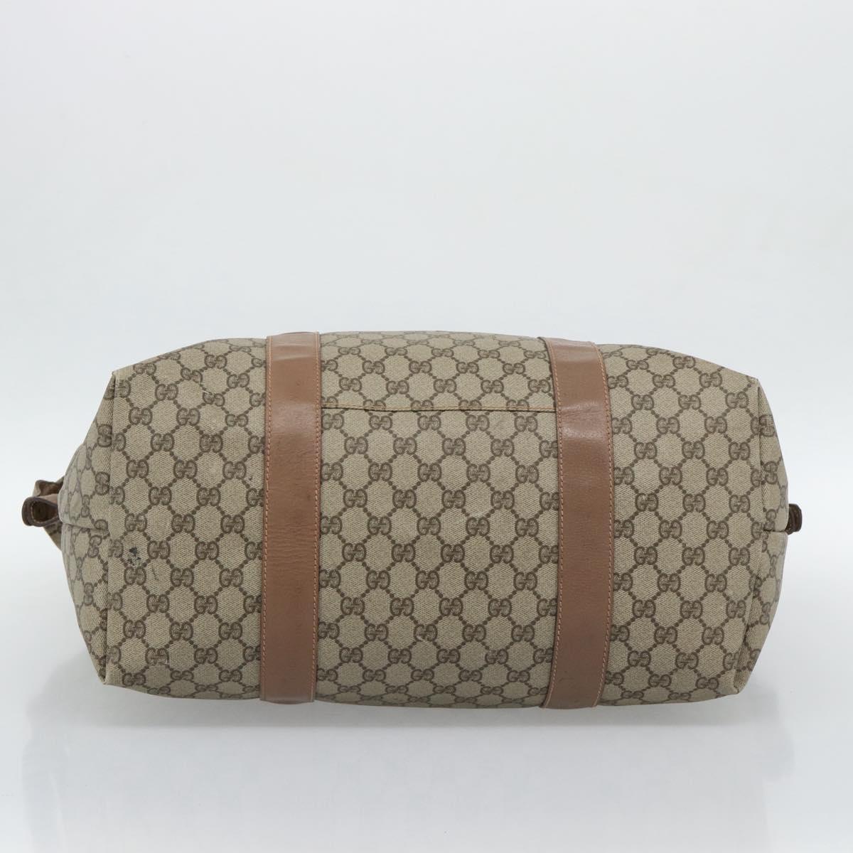 GUCCI GG Supreme Boston Bag Beige Gold 012 1095 6080 Auth gh2155