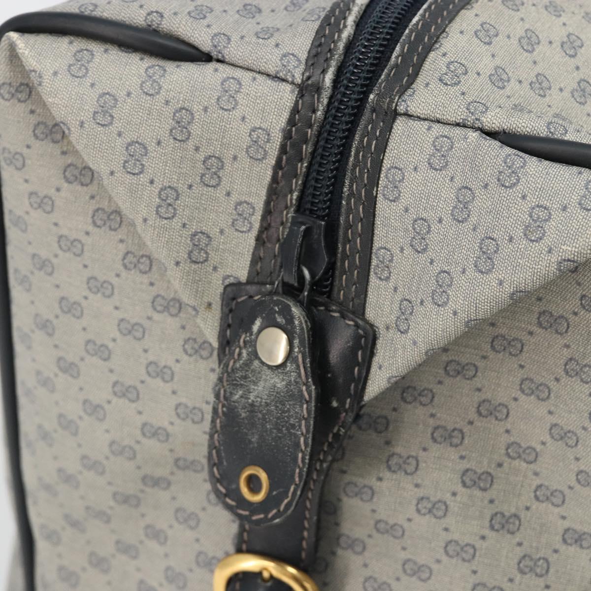 GUCCI Micro GG Supreme Boston Bag PVC Navy Gold 012 39 0079 Auth gh2157