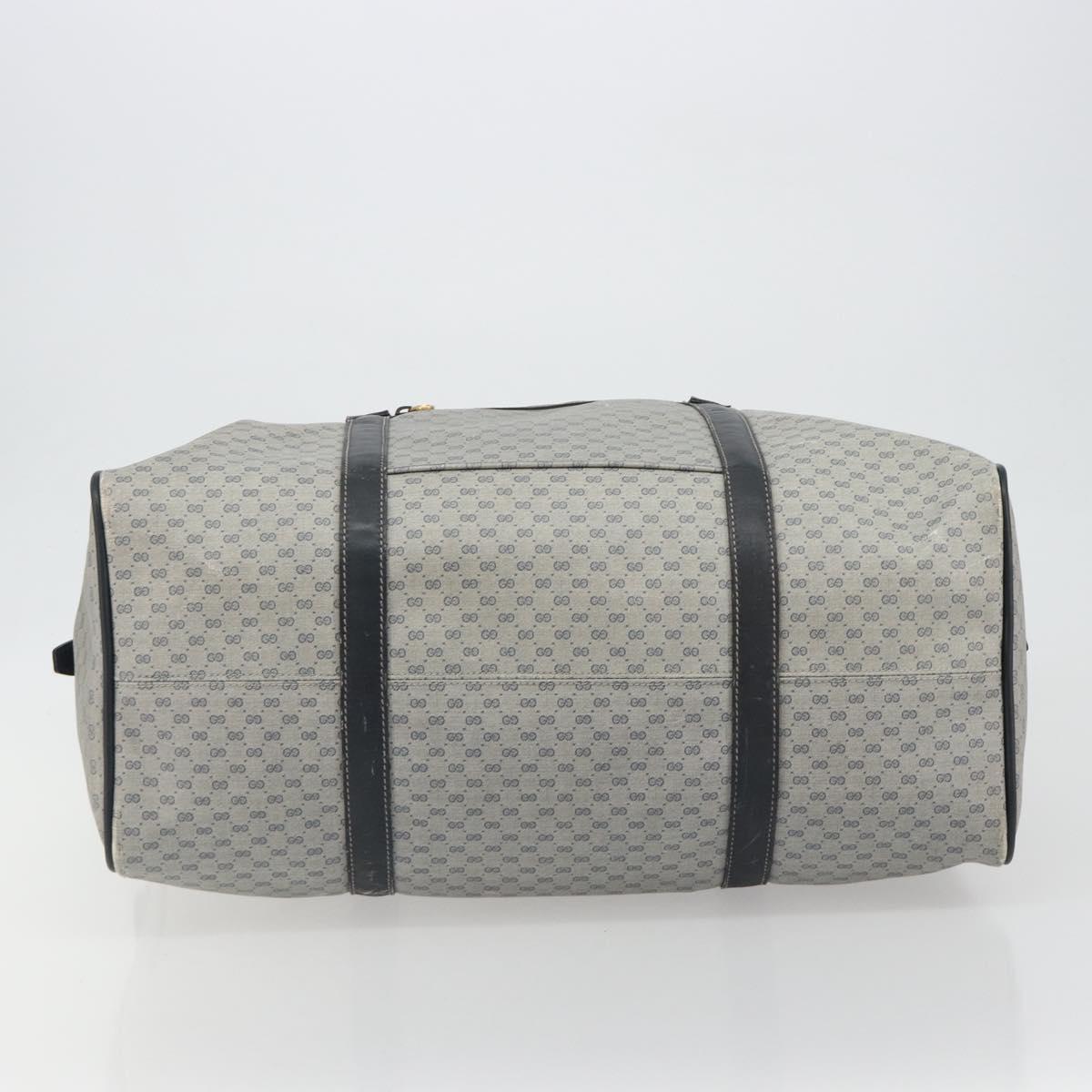 GUCCI Micro GG Supreme Boston Bag PVC Navy Gold 012 39 0079 Auth gh2157
