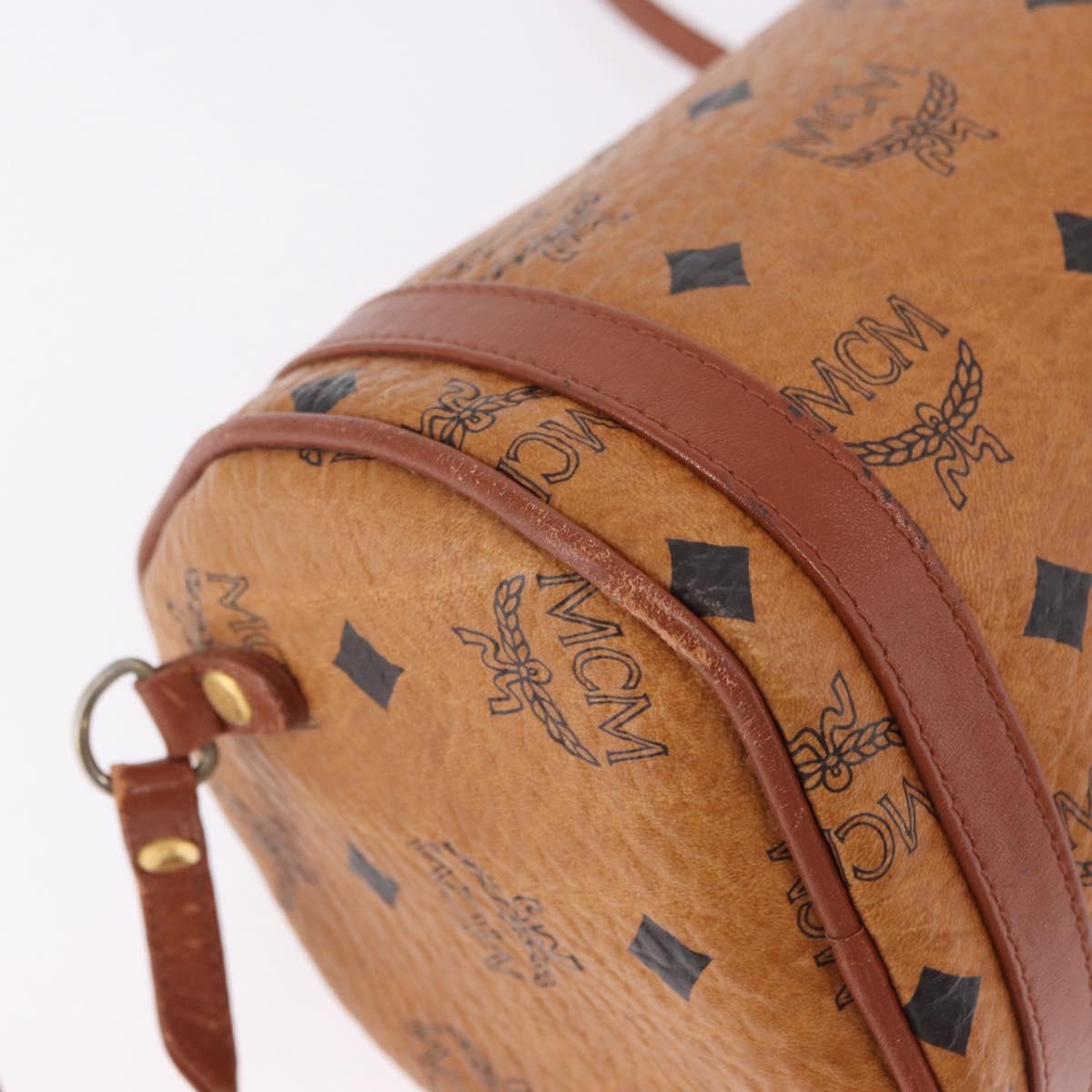MCM Vicetos Logogram Shoulder Bag PVC Brown Gold Auth gh2158