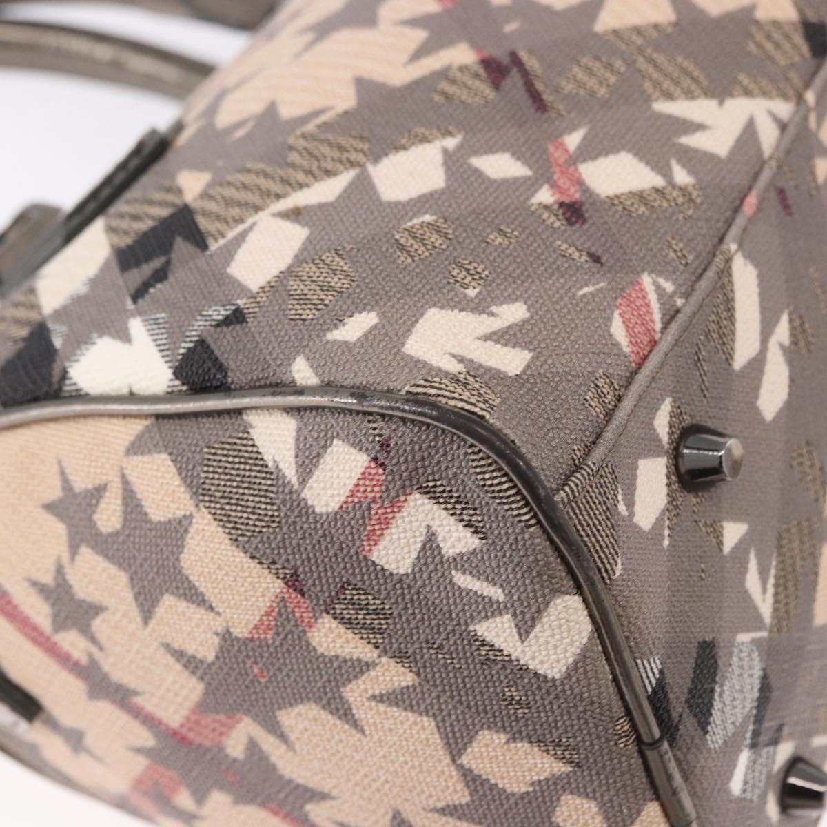 BURBERRY Nova Check Hand Bag PVC 2way Beige Auth gh2159A