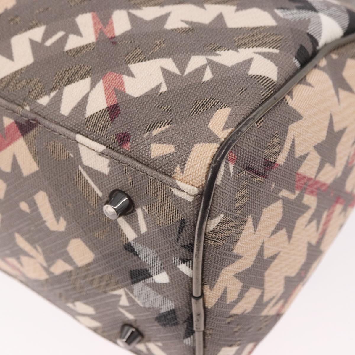BURBERRY Nova Check Hand Bag PVC 2way Beige Auth gh2159A