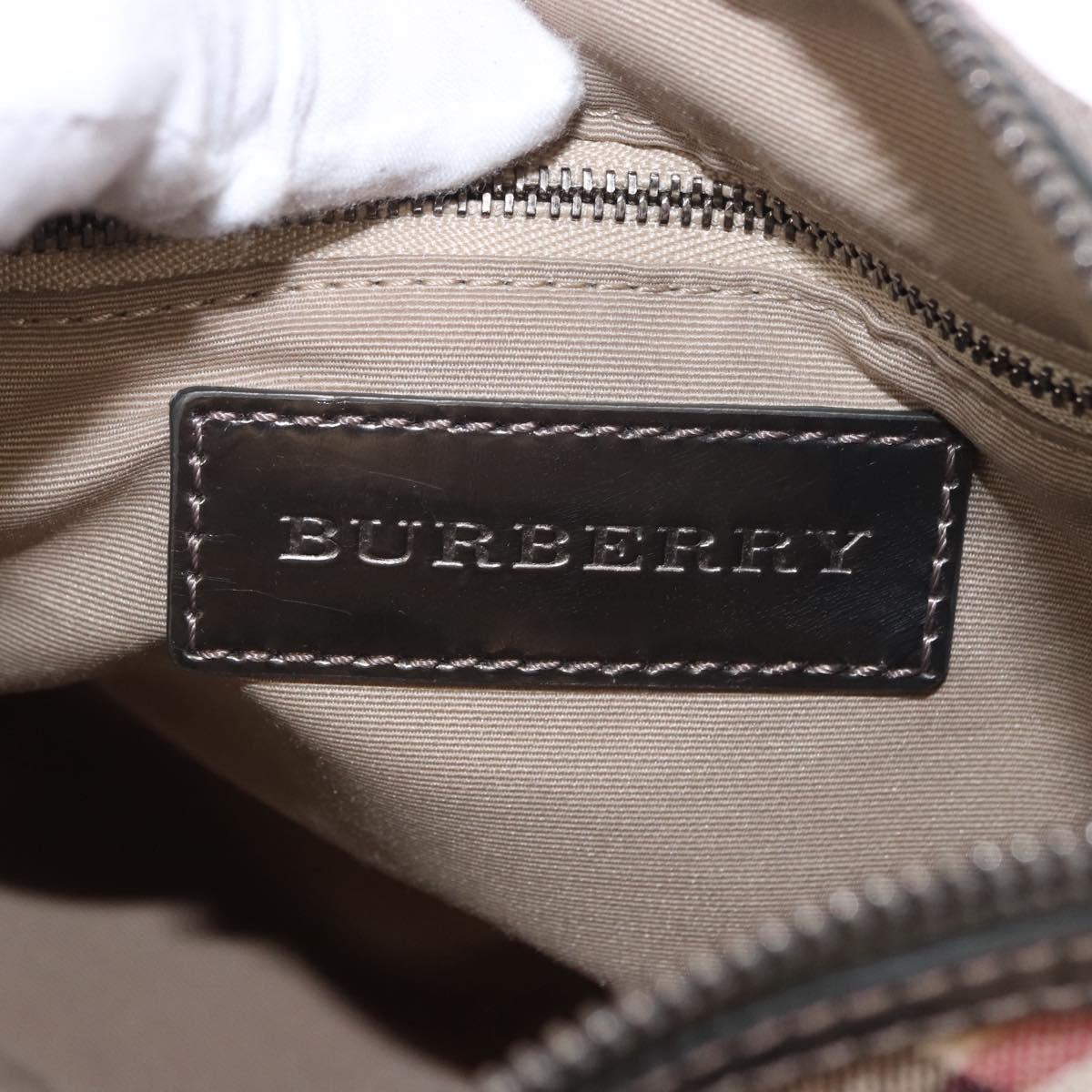 BURBERRY Nova Check Hand Bag PVC 2way Beige Auth gh2159A